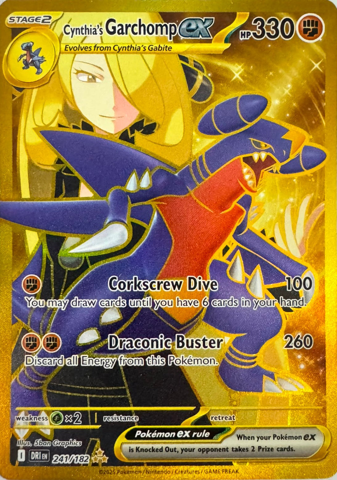 Pokemon Tcg Cynthia's Garchomp Ex 241/182