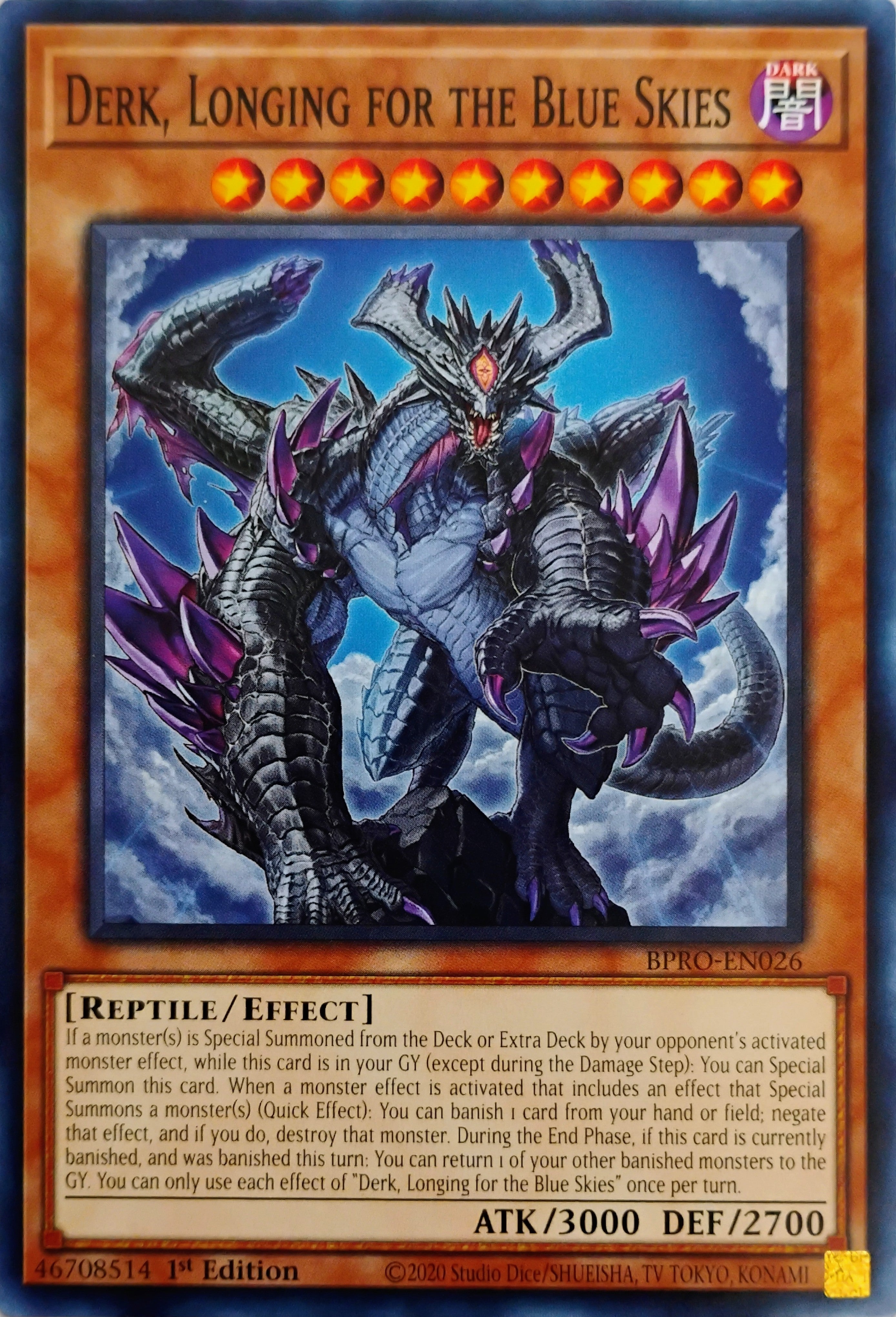 Yugioh! Derk, Longing for the Blue Skies Bpro-en026