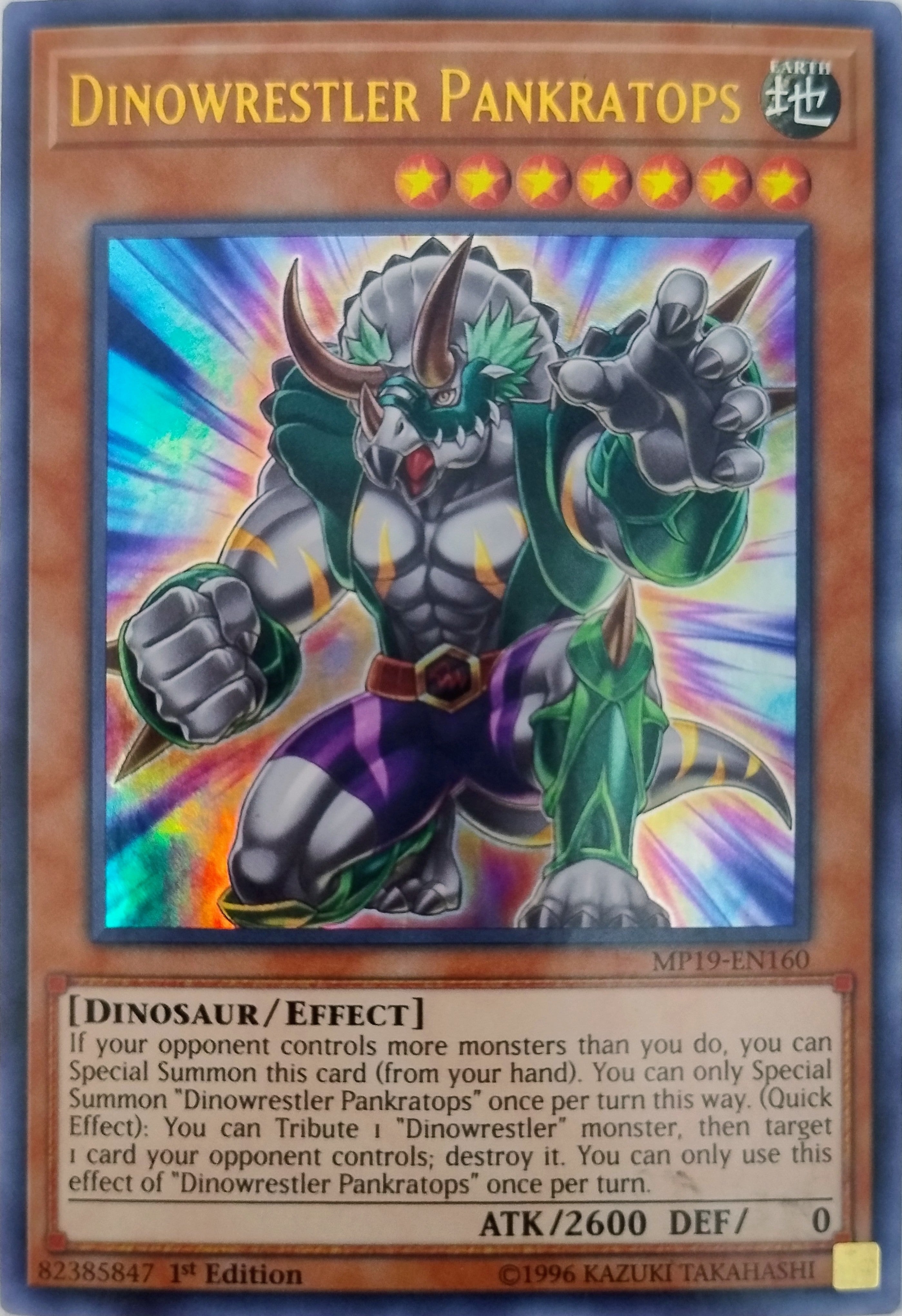 Yugioh! Dinowrestler Pankratops Mp19-en160 1st Edition Ultra