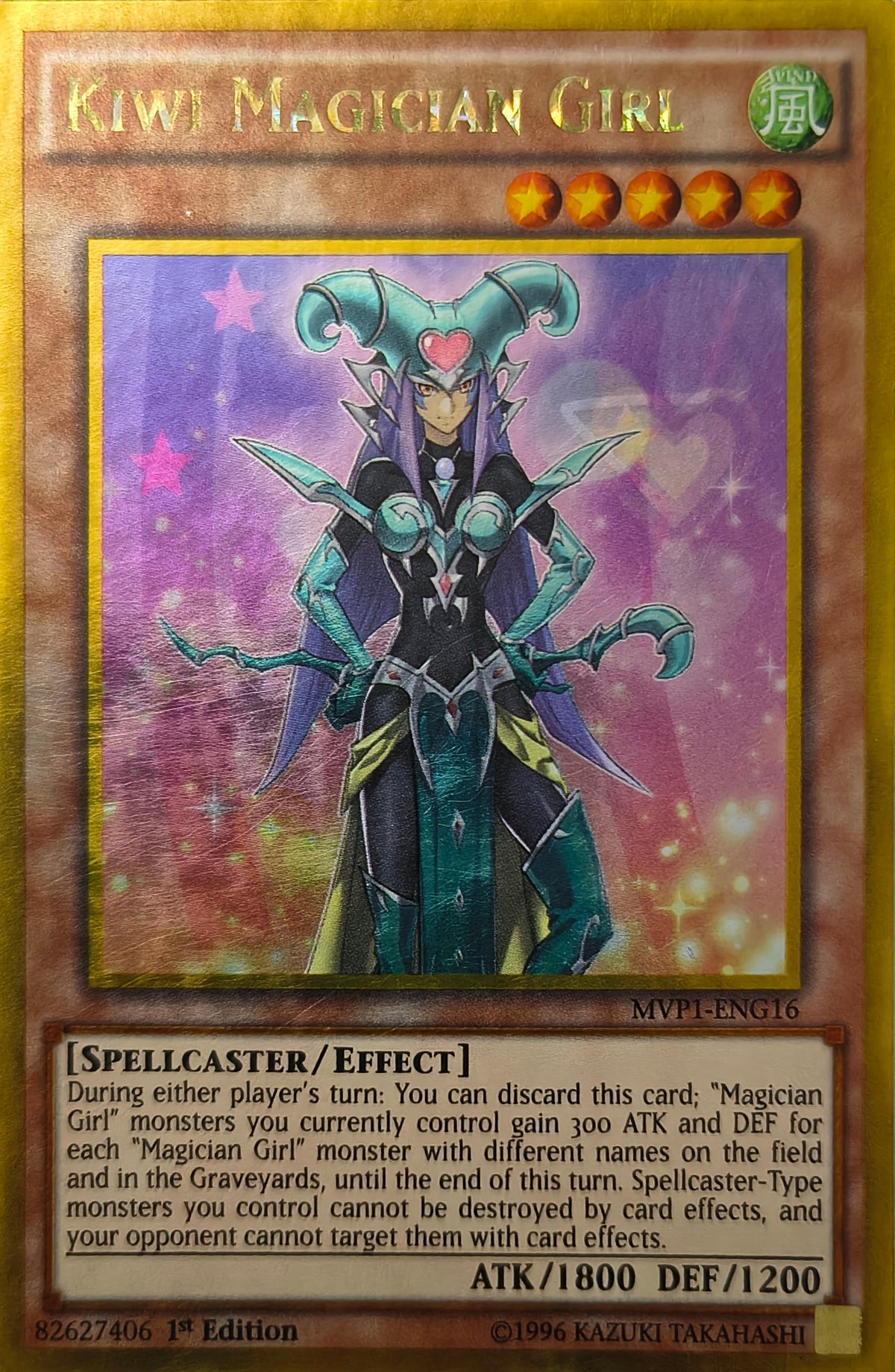 Yugioh! Kiwi Magician Girl Mvp1-eng16 1st Edition Gold Rare