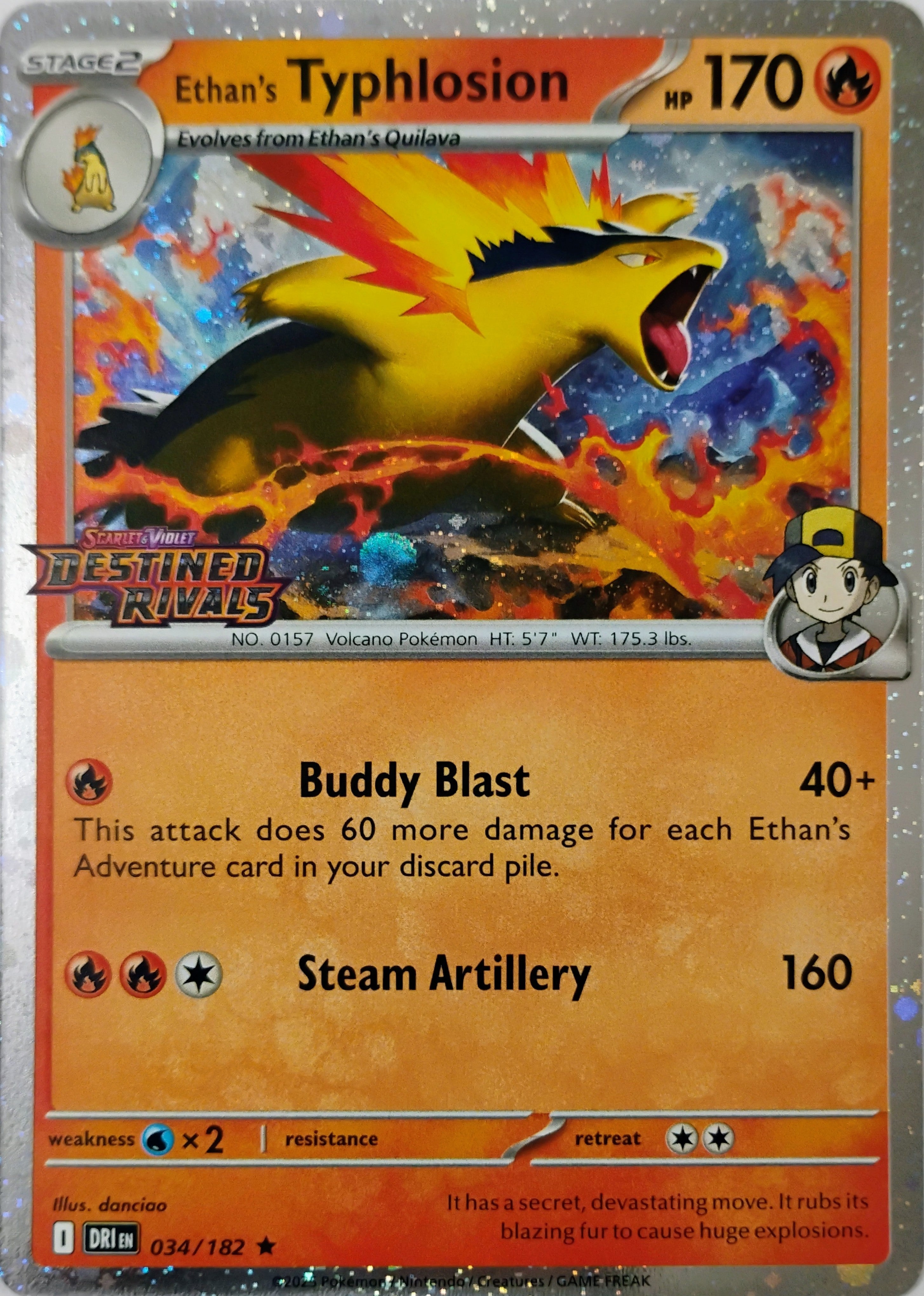 Pokémon tcg Ethan's Typhlosion 034/182 Holo Cosmo