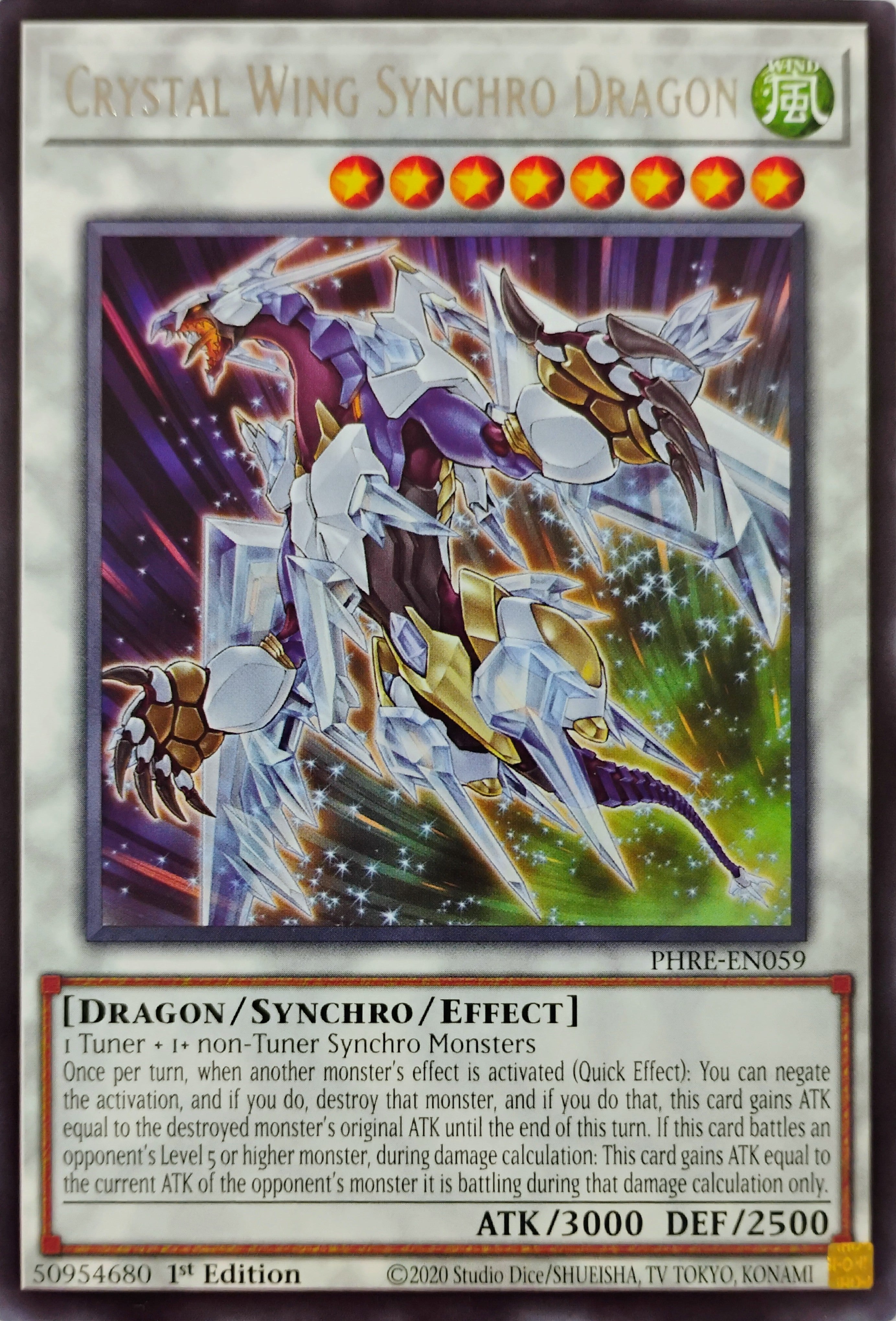 Crystal Wing Synchro Dragon phre-en059 1st edition
