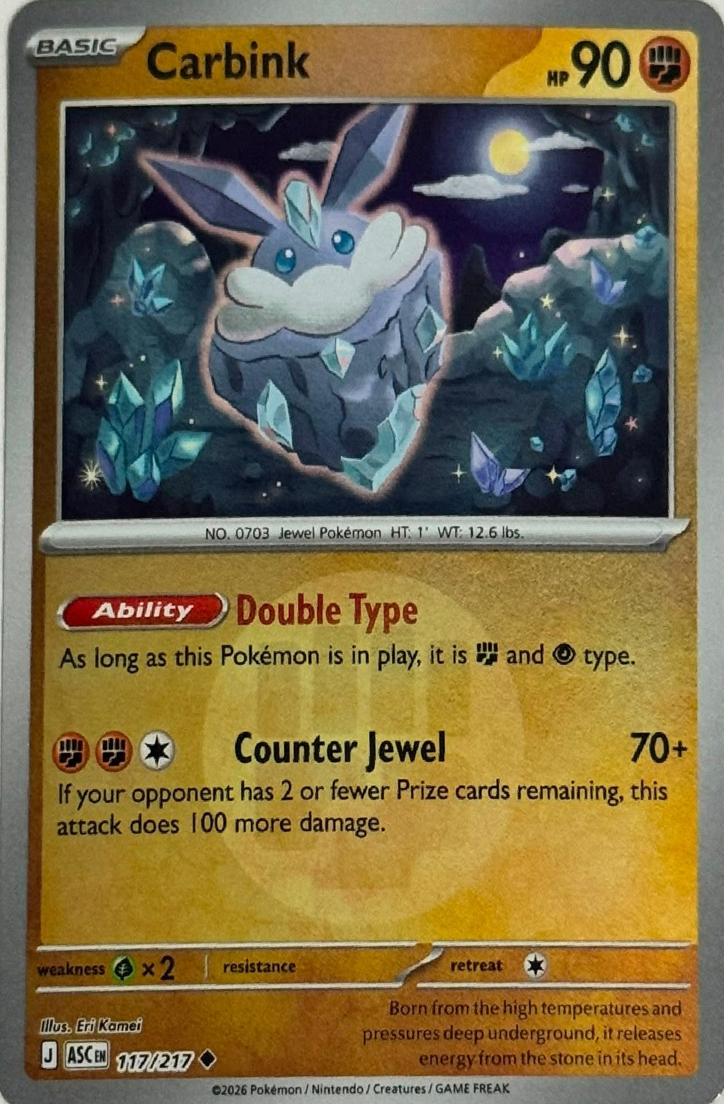 Pokémon Tcg Carbink 117/217 (Energy Símbol)