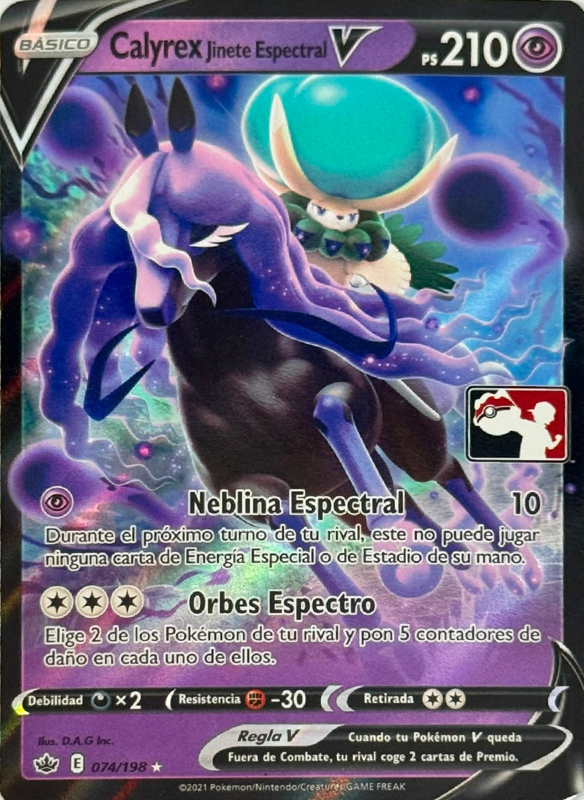 Pokémon Tcg Calyrex Jinete Espectral V 074/198 (Español)