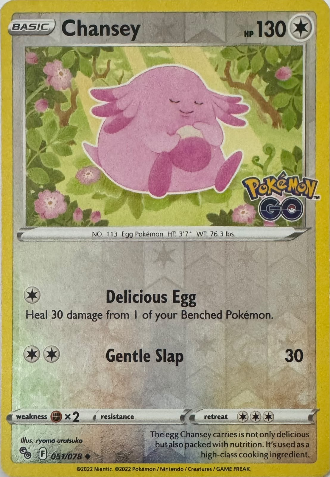 Pokemon Tcg Chansey 051/078 Reverse (PGO)
