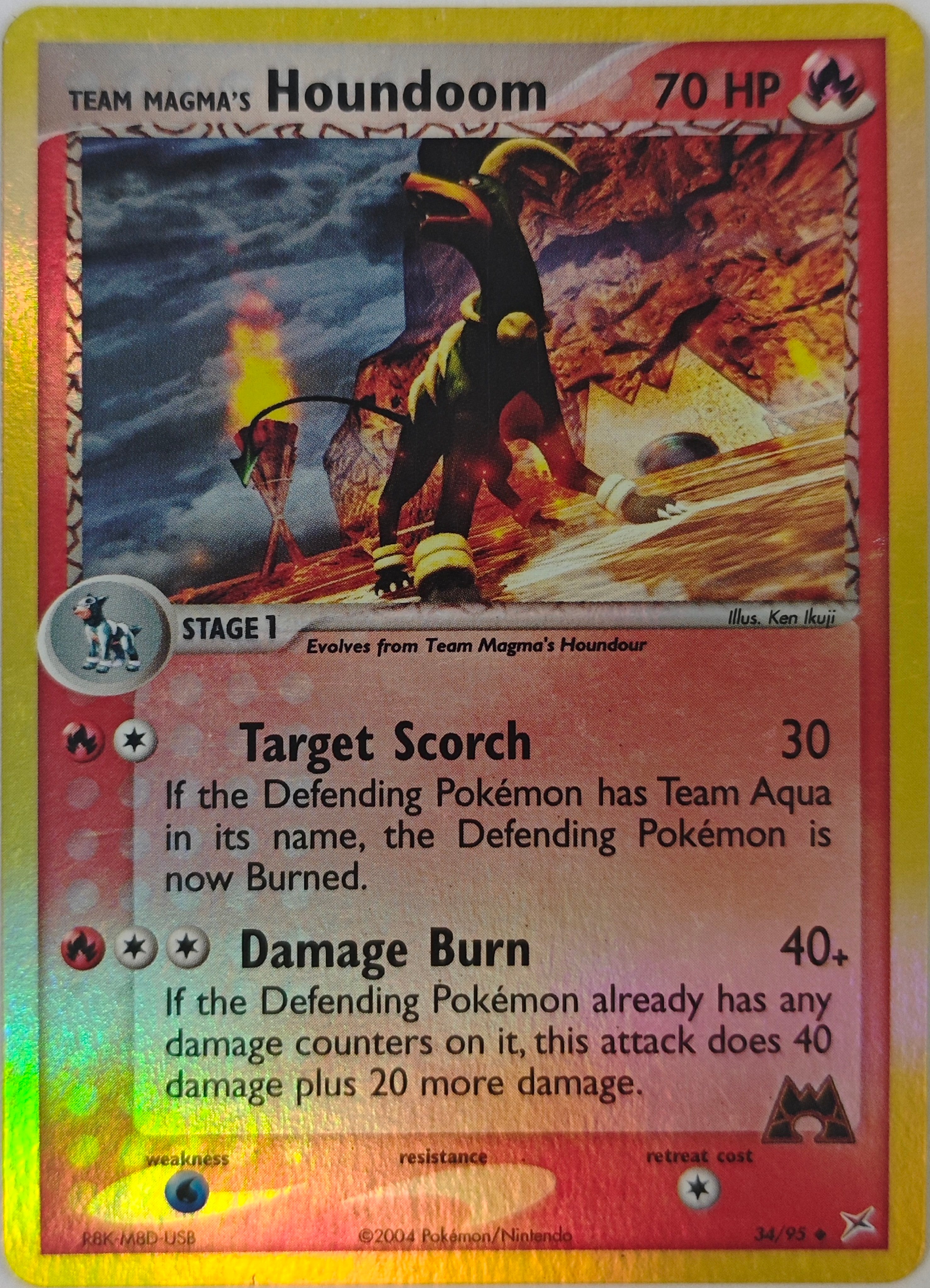 Pokémon Tcg Team Magma's Houndoom 34/95 Reverse