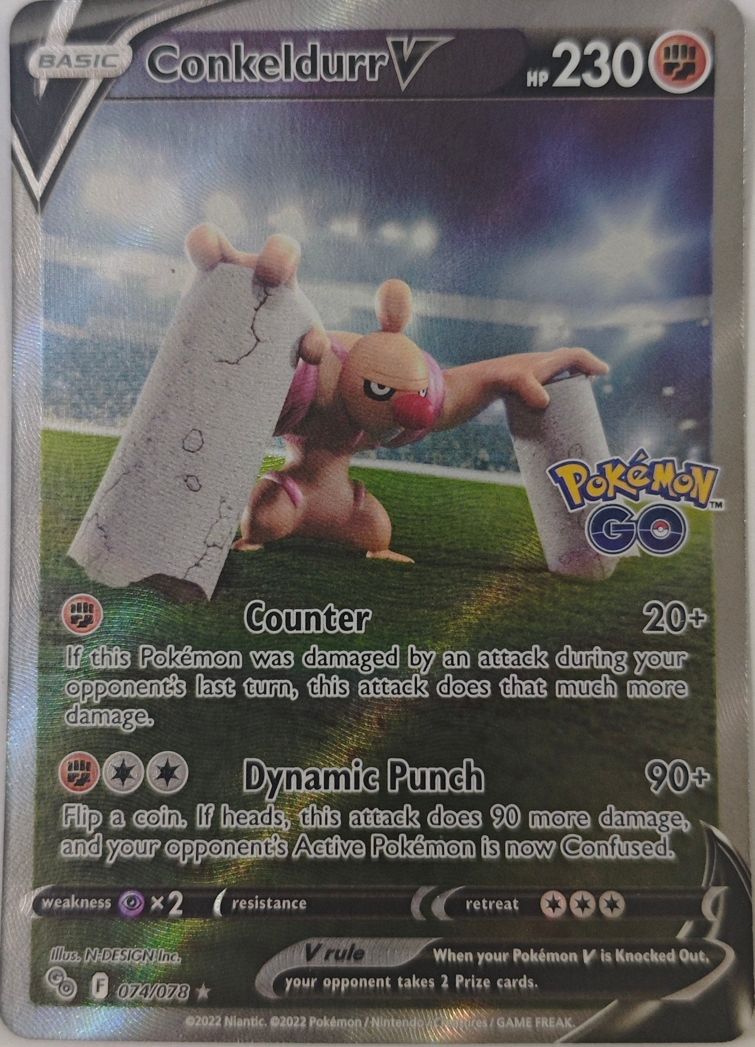 Pokémon Tcg Conkeldurr V 074/078 Ultra Rare
