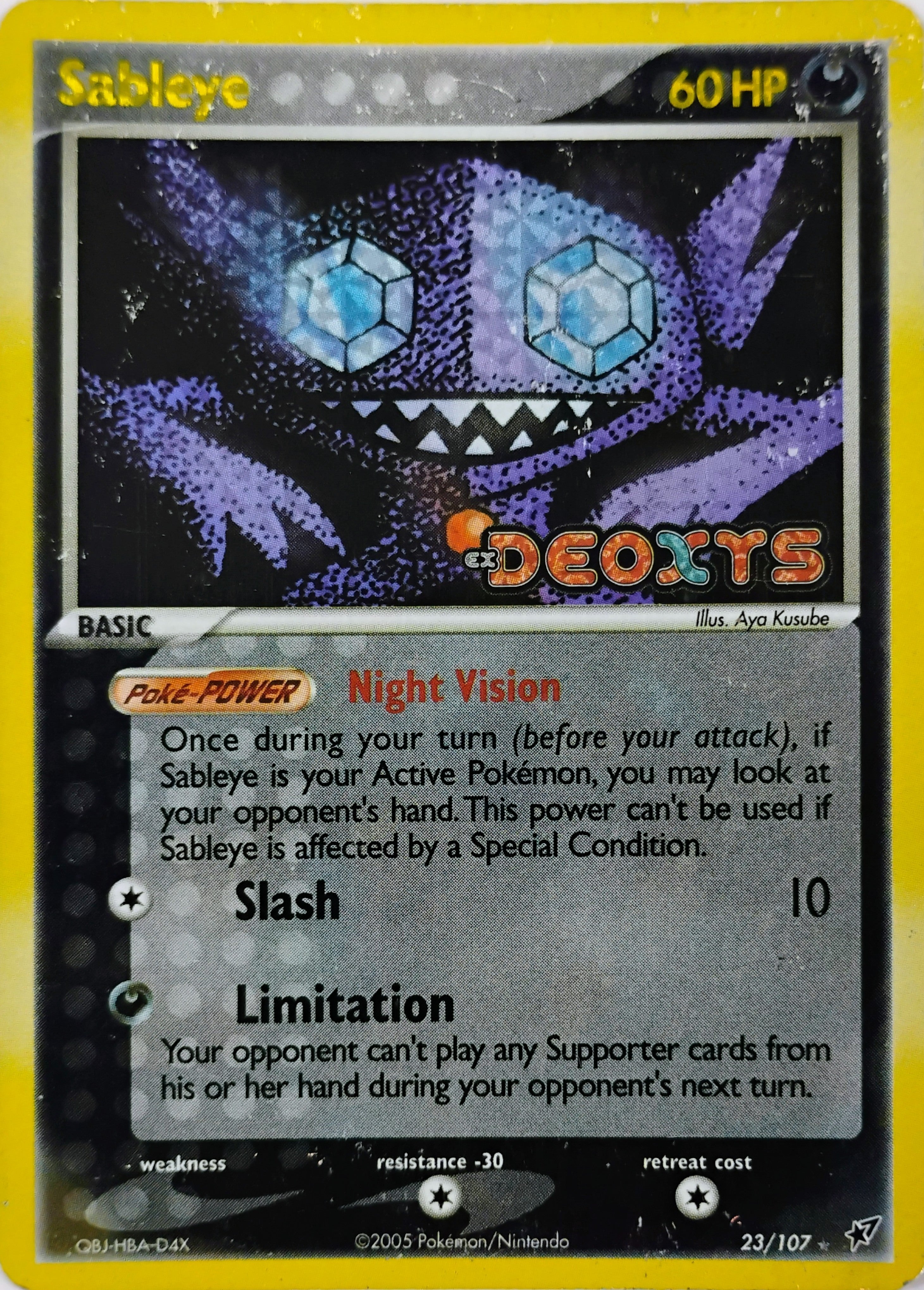Pokémon tcg Sableye 23/107 Holo (Ex Deoxys)