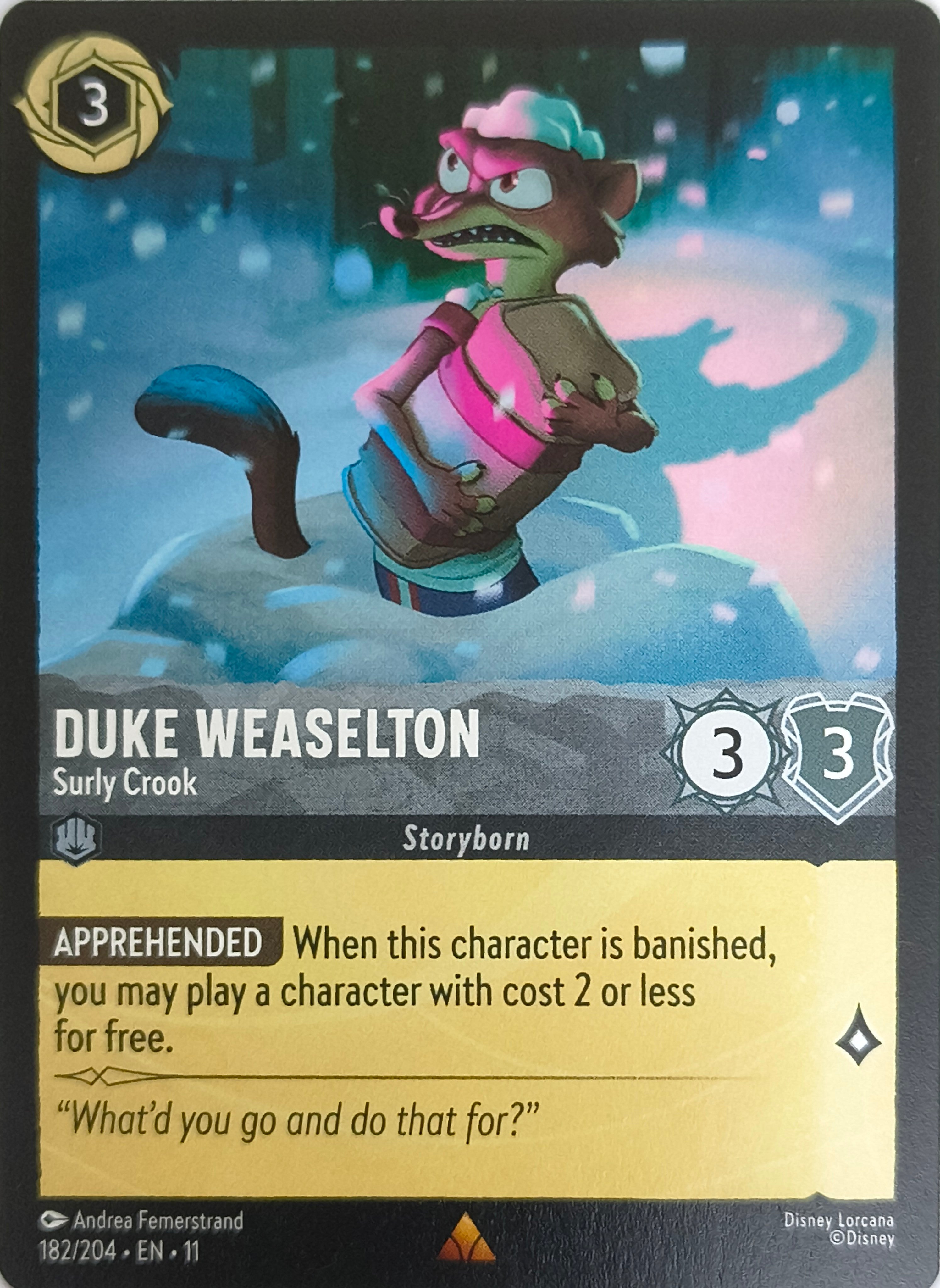 Disney Lorcana Duke Weaselton 182/204