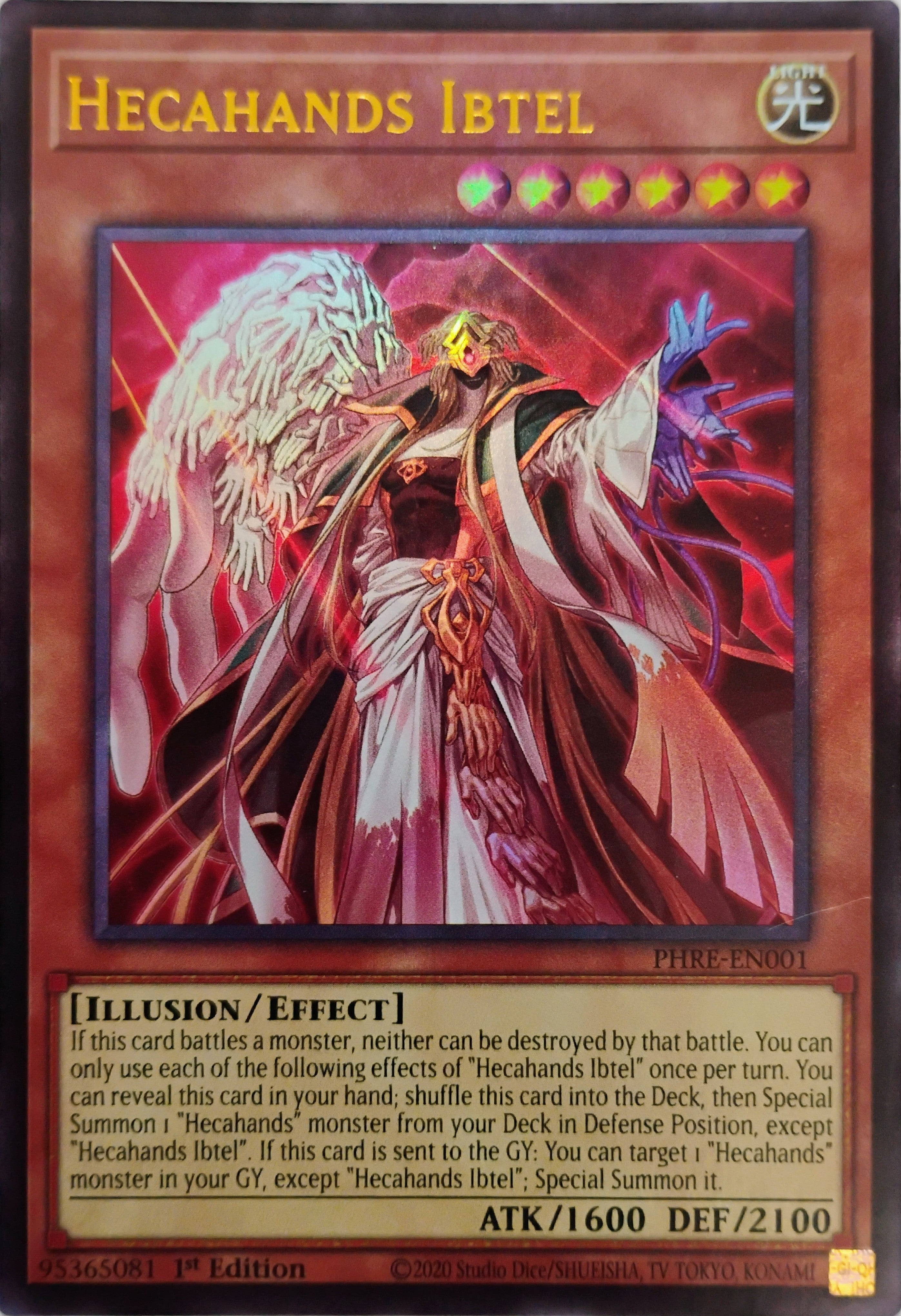 Yugioh! Hecahands Ibtel Phre-en001 1st edition Ultra Rara