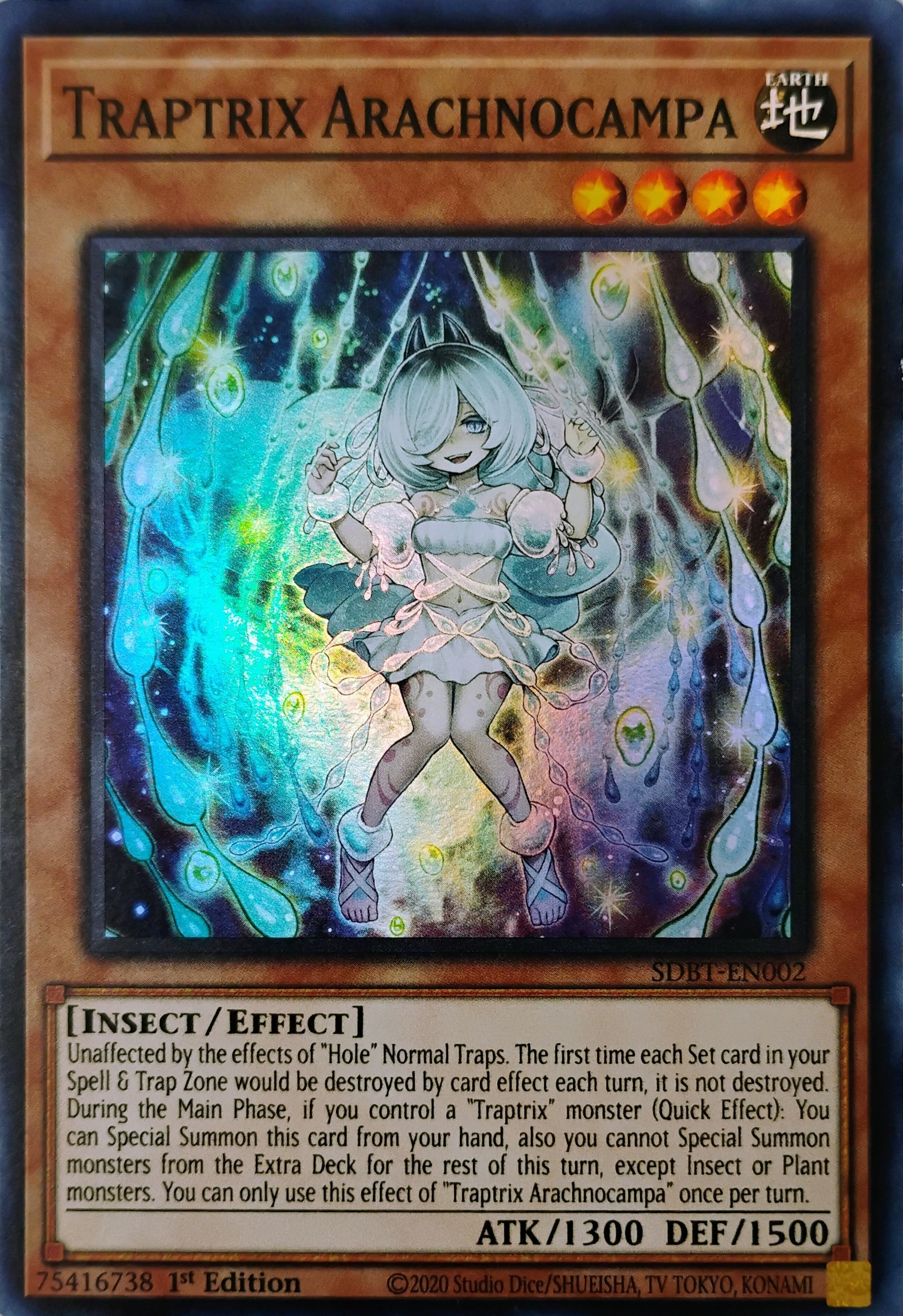 Yugioh! Traptrix Arachnocampa Sdbt-en002 Super Rare