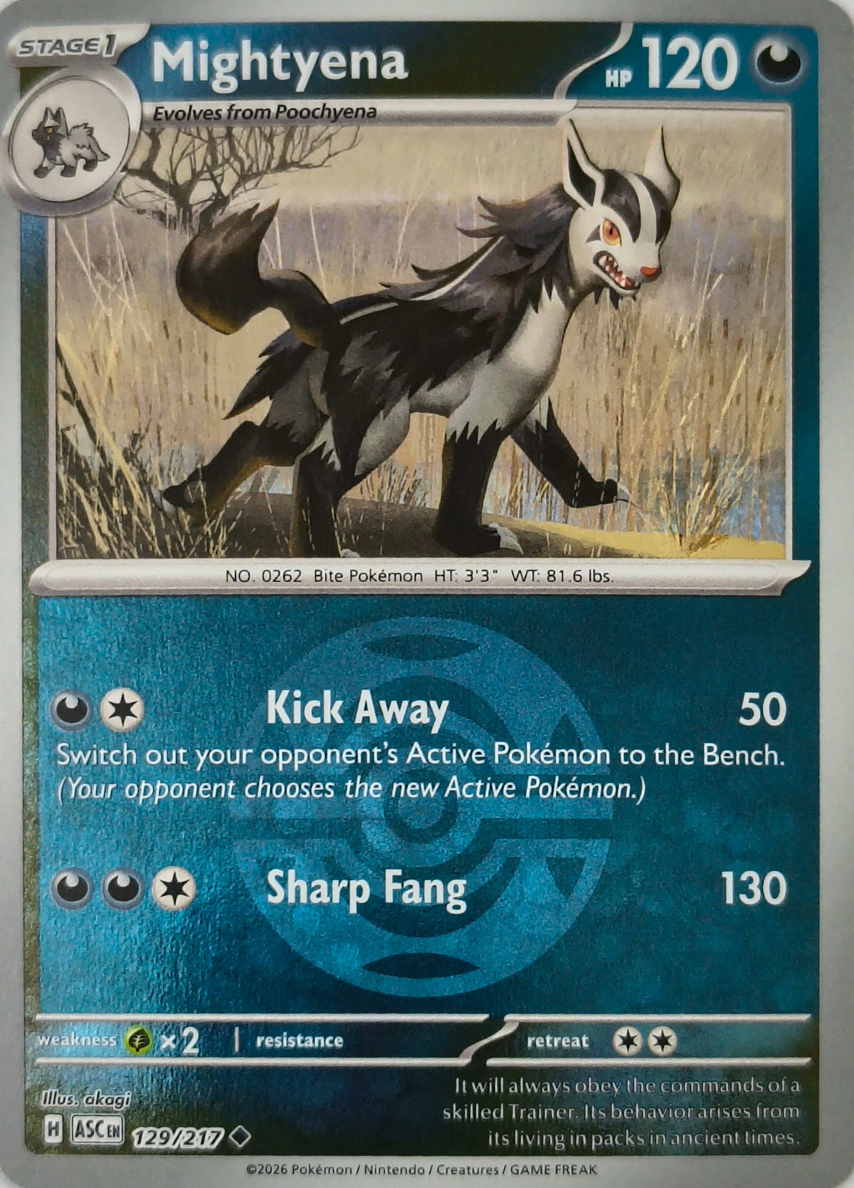 Pokémon tcg Mightyena 129/217 (Dusk Ball)