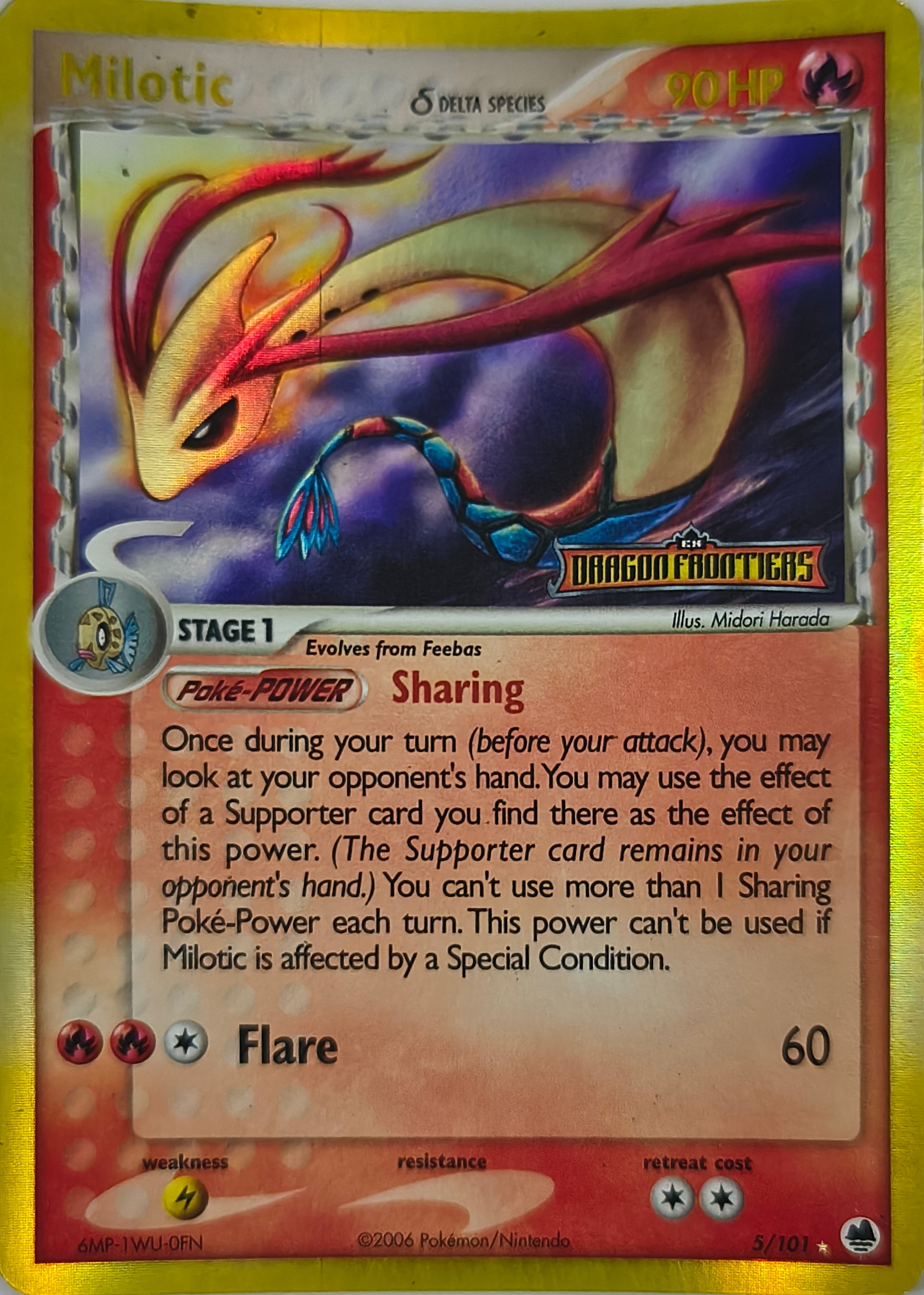 Pokémon tcg Milotic 5/101 Holo Rare (Dragón Frontiers)