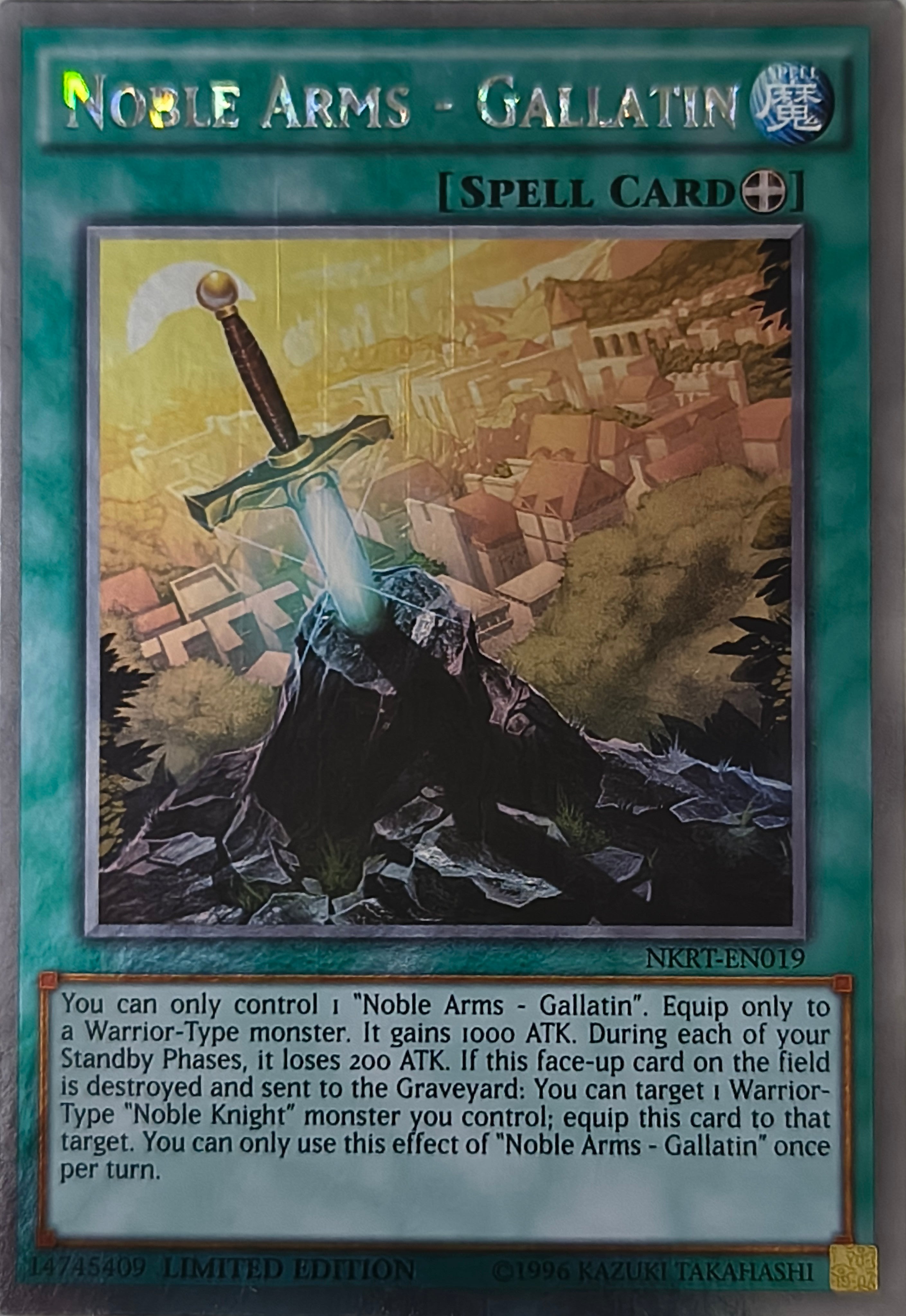 Yugioh! Noble arms - Gallatin Nkrt-en019 Limited Edition Platinum Rare