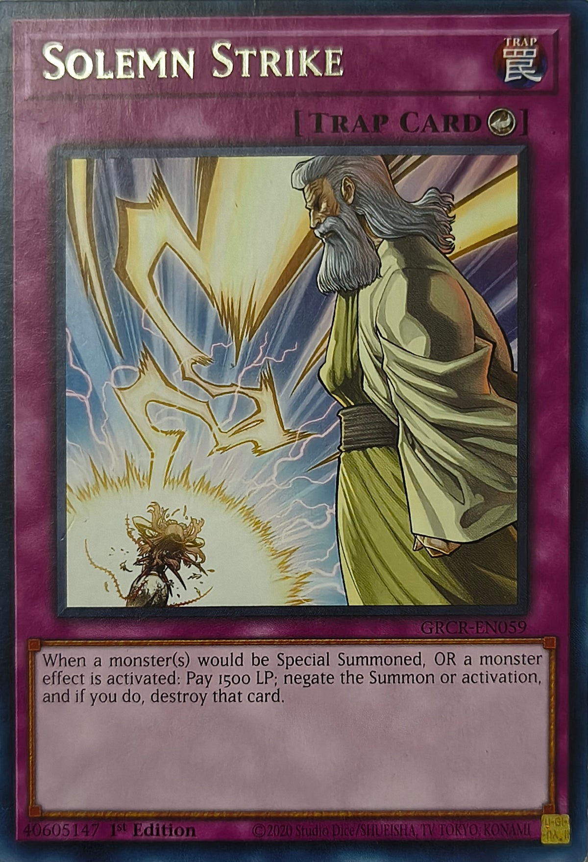 Yugioh! Solemn Strike Grcr-En059 1st Edition Rara