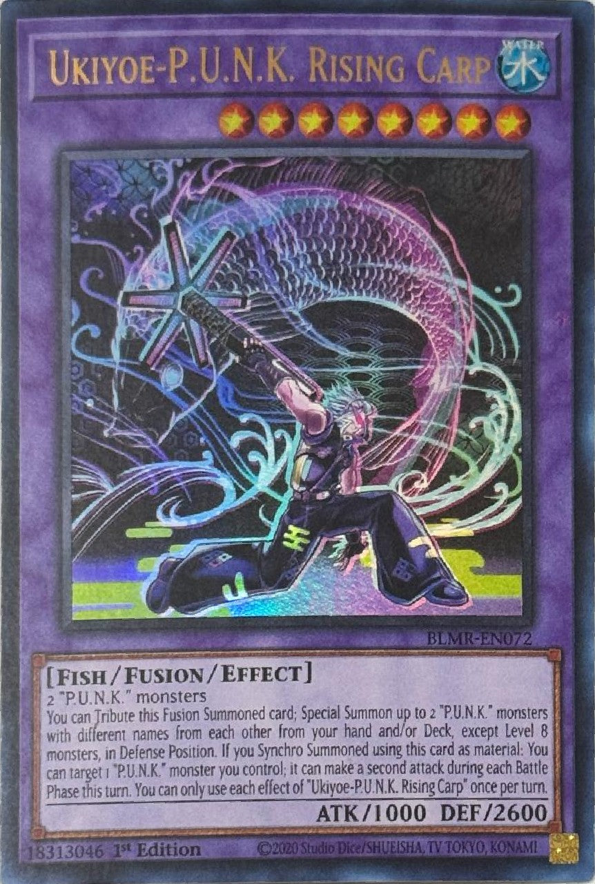 Yugioh! Ukiyone-P.U.N.K. Rising Carp BLMR-EN072 1st Edition Ultra