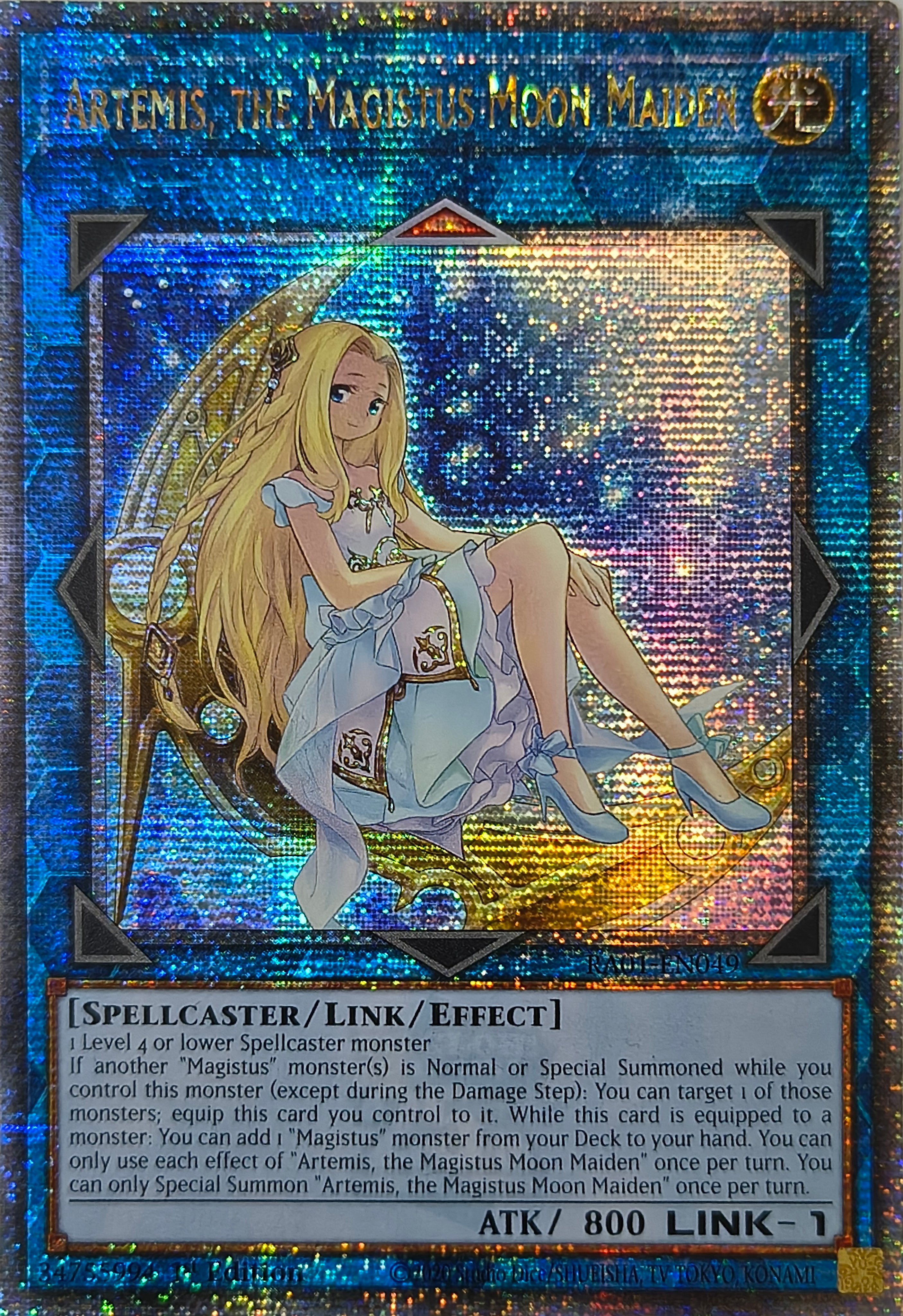 Yugioh! Artemis The Magistus Moon Maiden Ra01-en049 1st Edition Quarter Century