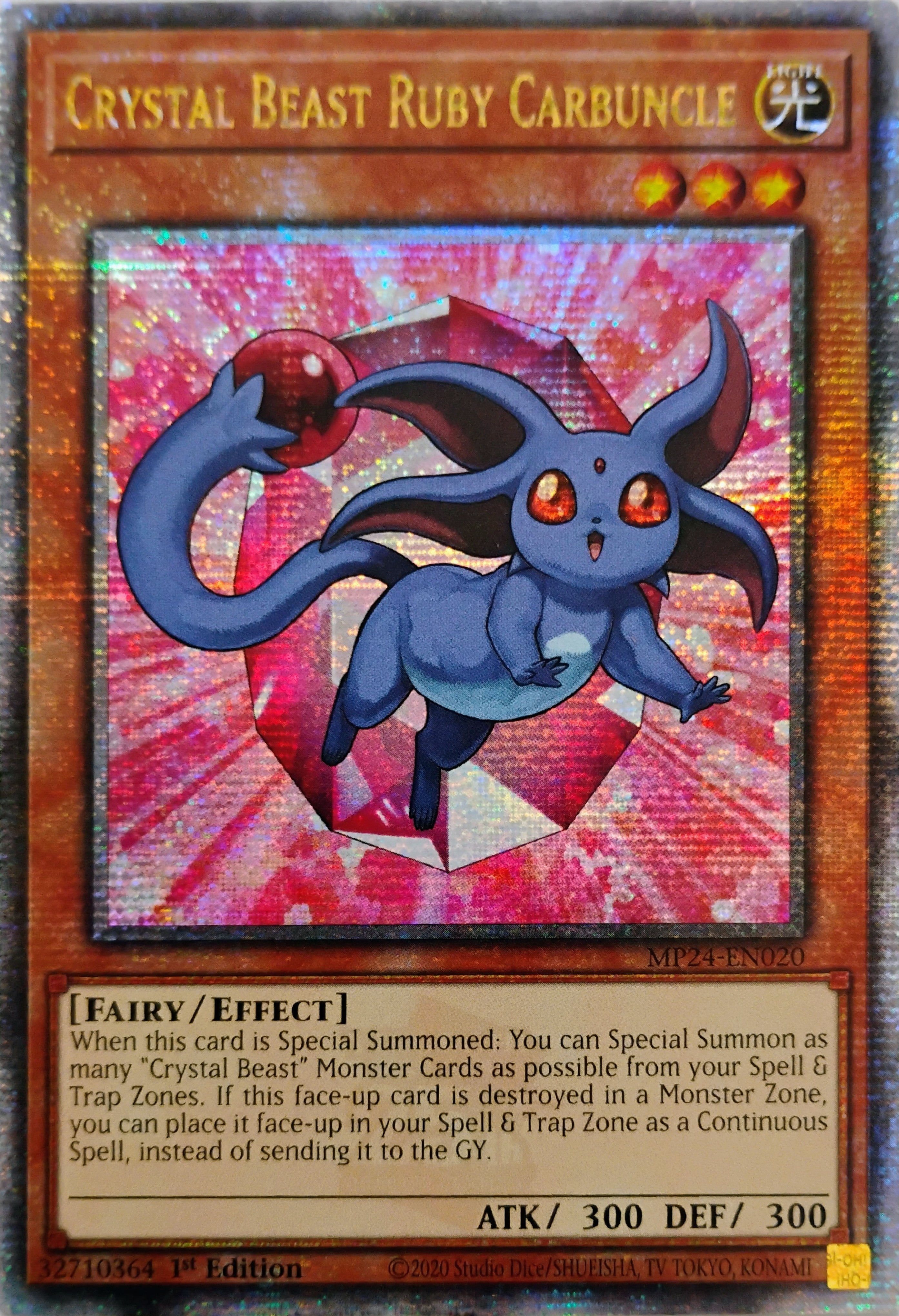 Yugioh! Crystal Beast Ruby Carbuncle Mp24-en020 1st edition Quarter Century