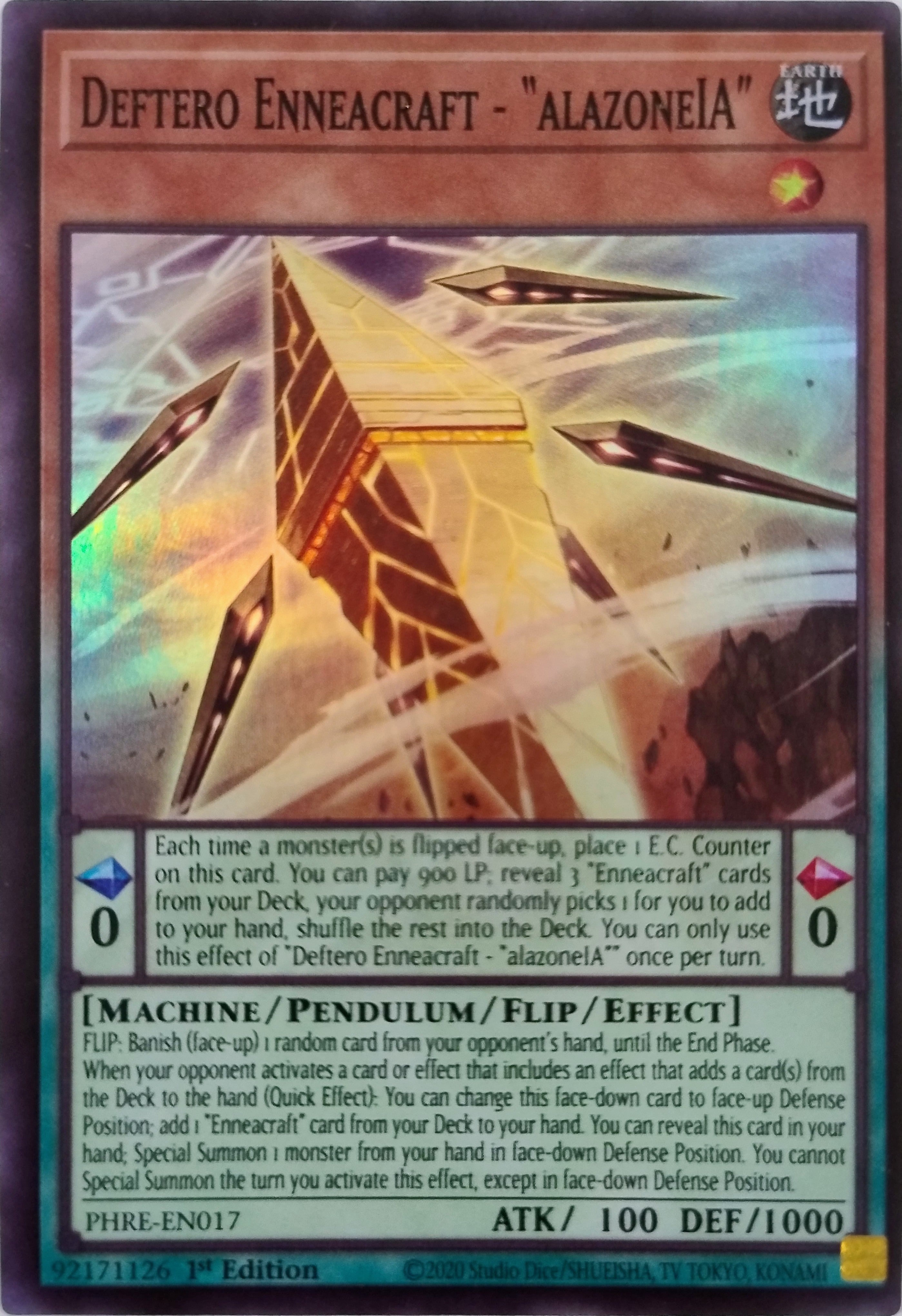 Yugioh! Deftero Enneacraft - "AlazoneIA" Phre-en017 1st Edition Super Rara