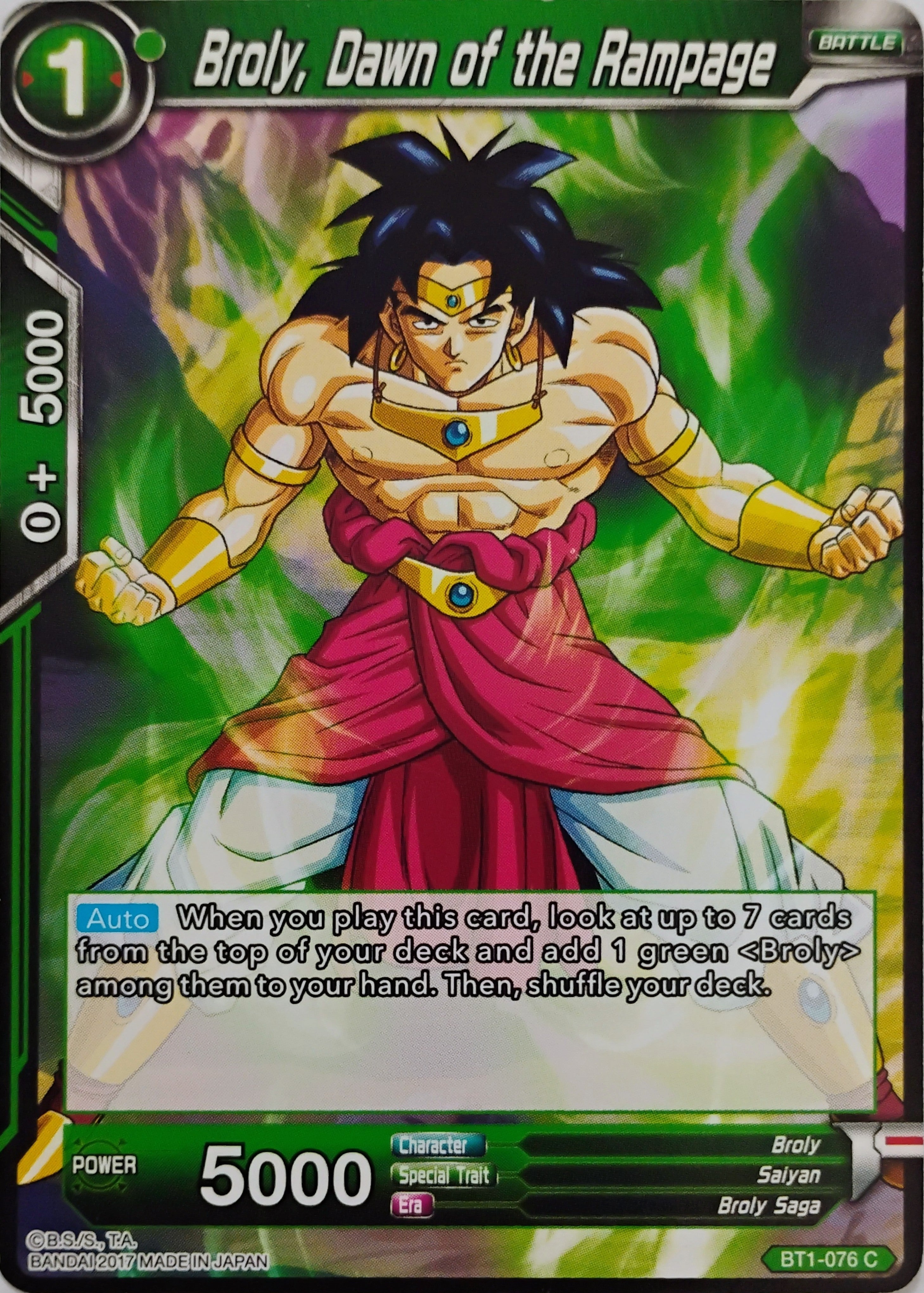 Dragón ball Broly, Dawn Of The Rampage Bt1-076