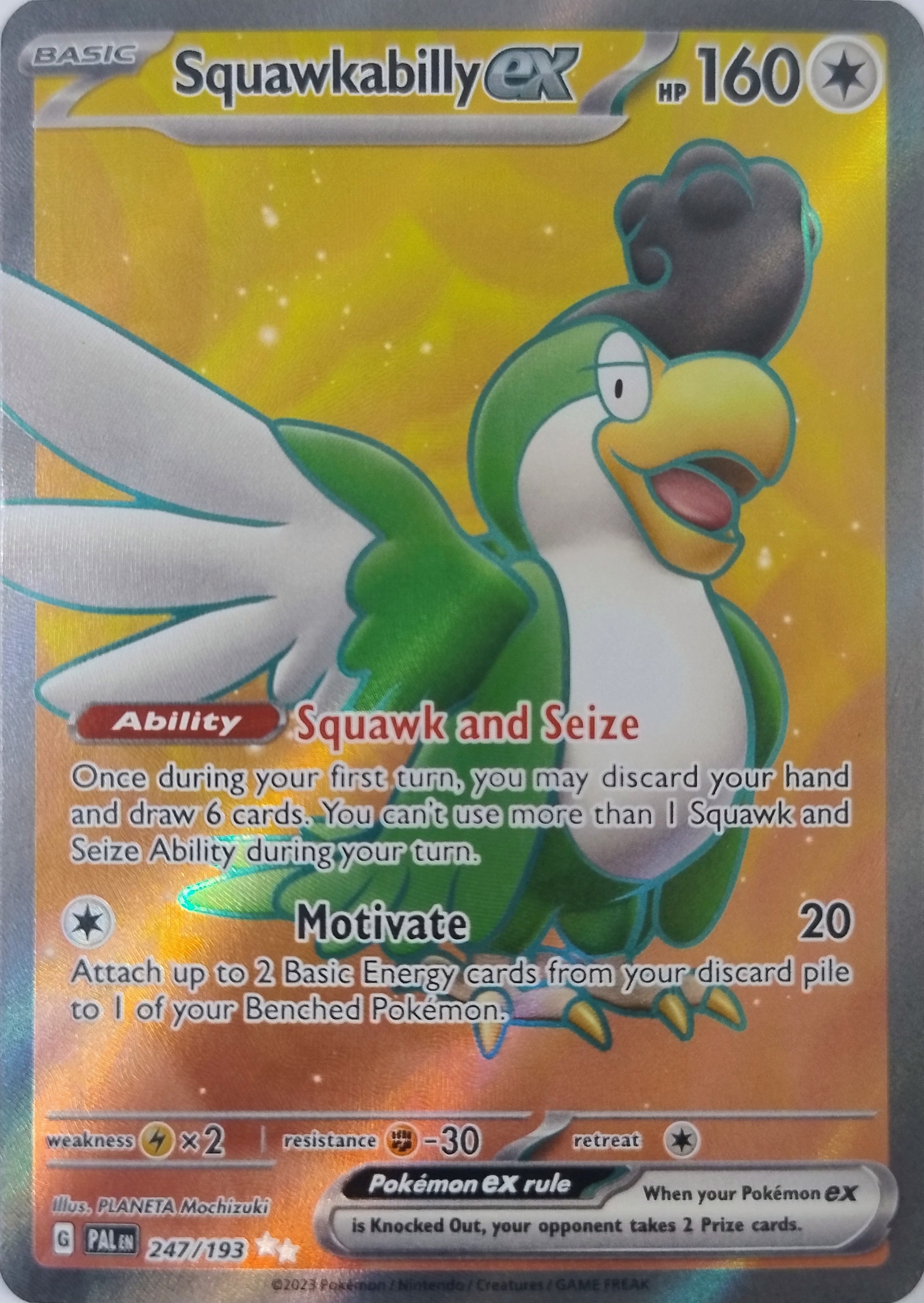 Pokemon Tcg Squawkabilly Ex 247/193