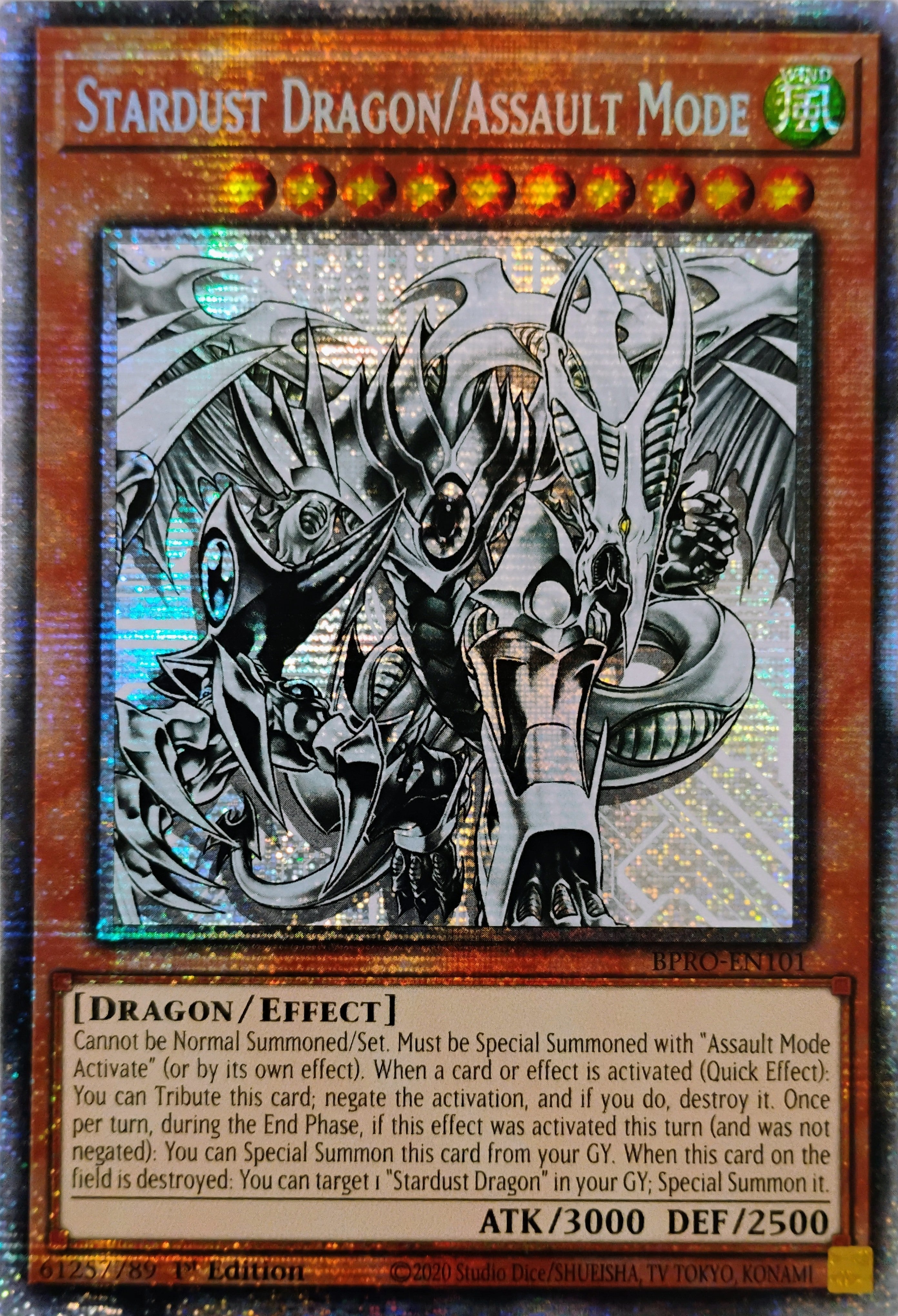 Yugioh! Stardust Dragon/Assault Mode Bpro-en101 Starlight