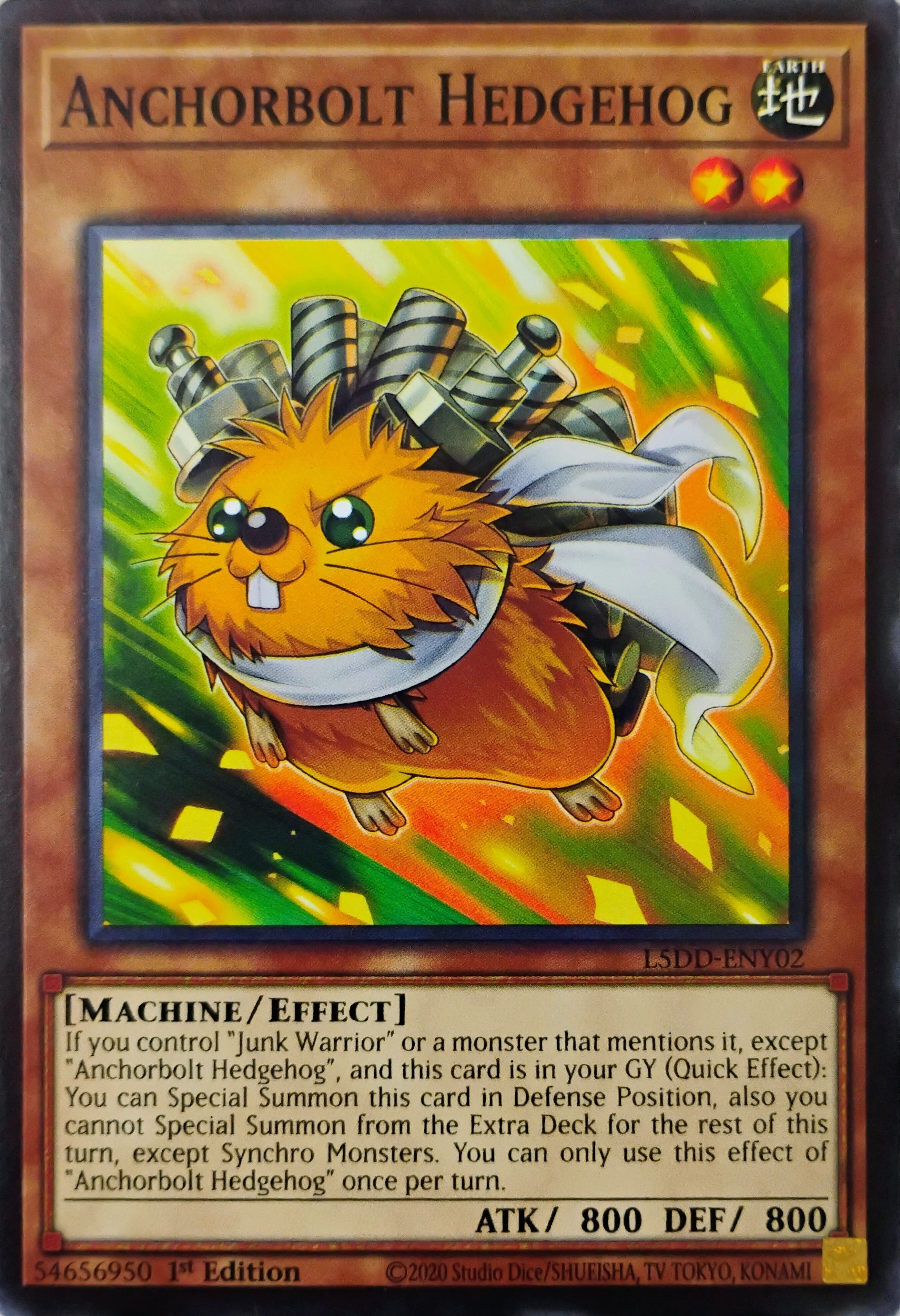 Yugioh! Anchorbolt Hedgehog L5dd-eny02 1st edition
