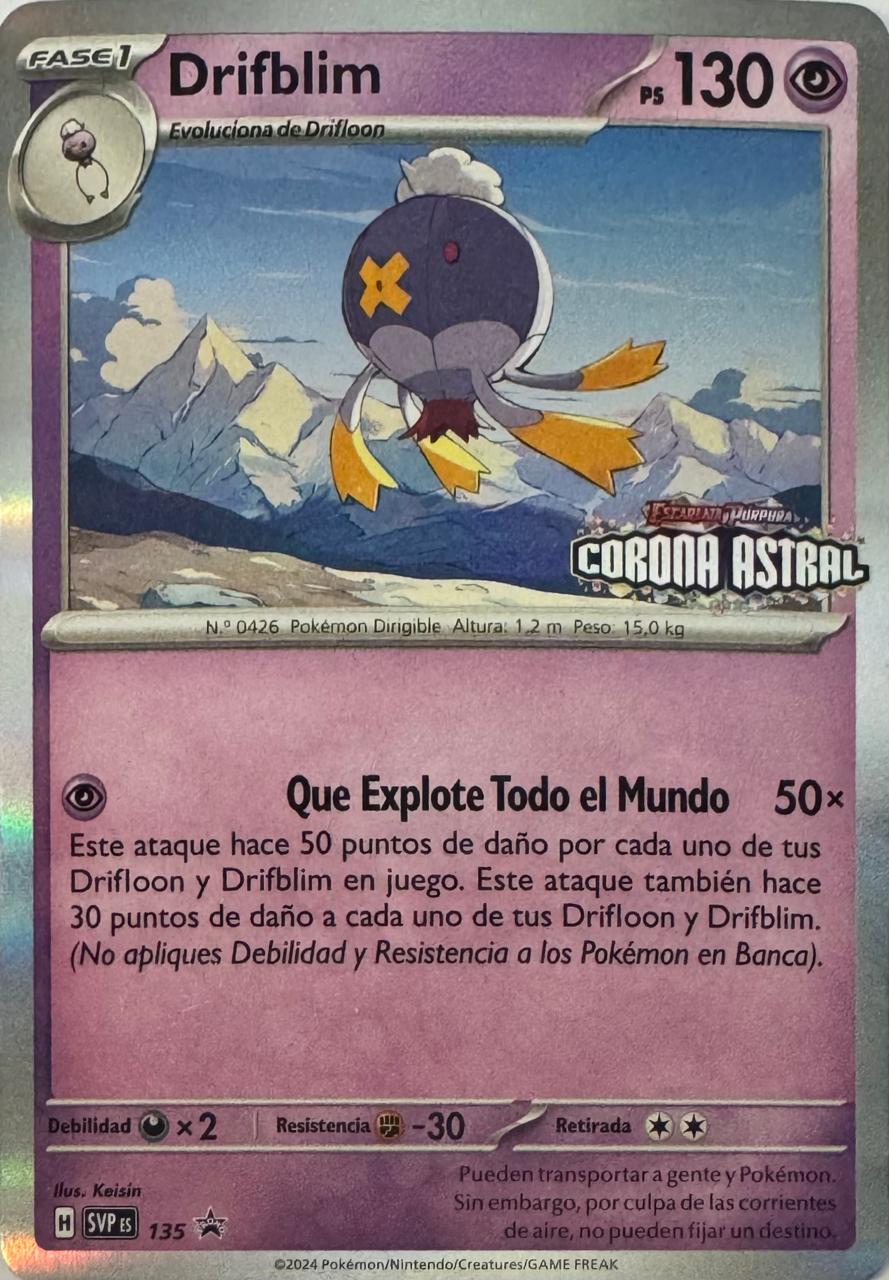 Pokemon Tcg Drifblim 135 Holo (Corona Astral) (Español)