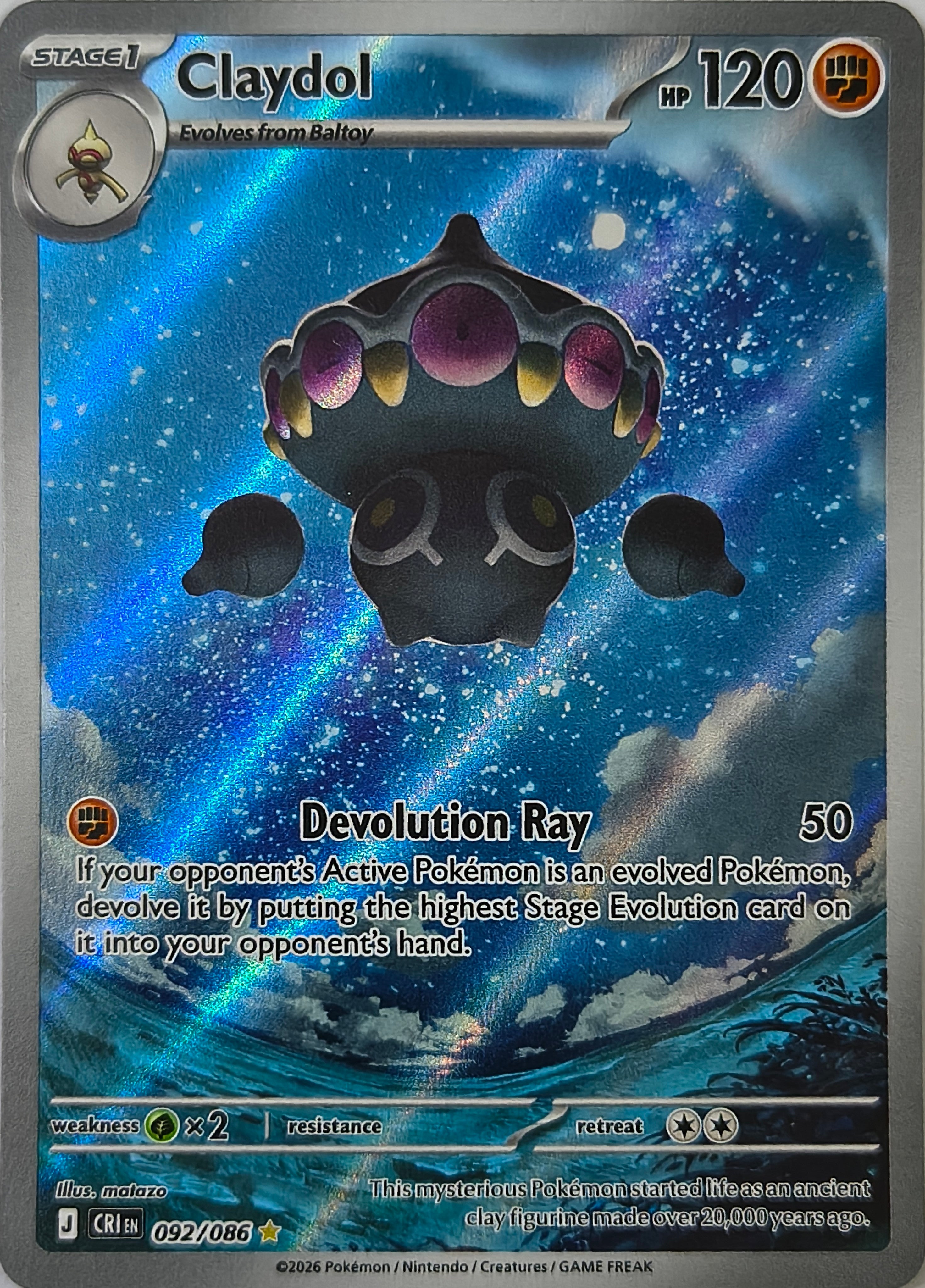 Pokémon tcg Claydol 092/086