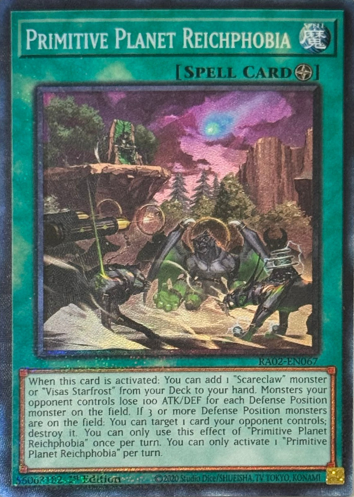 Yugioh! Primitive Planet Reichphobia RA02-EN067 1st Edition Collector