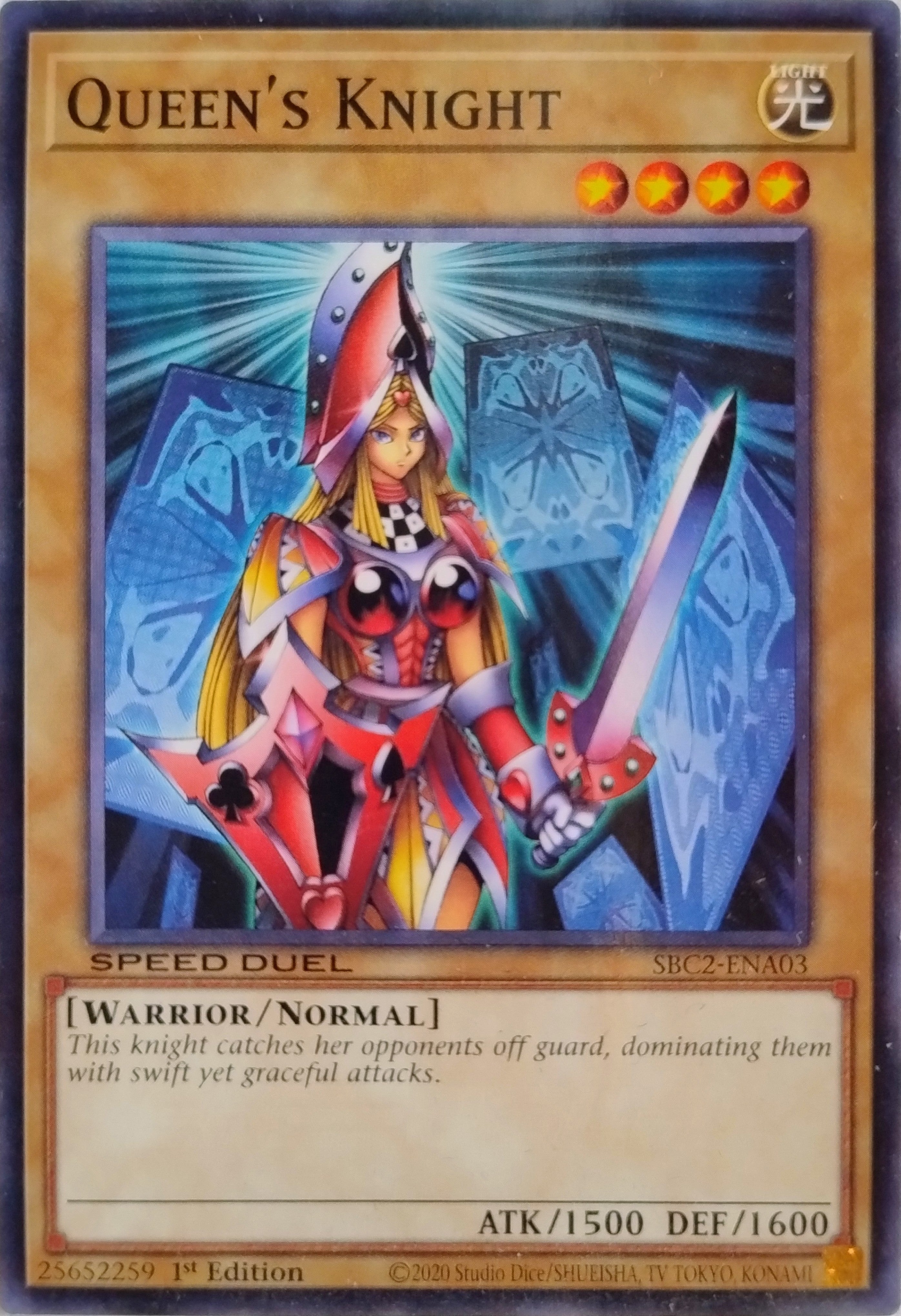 Yugioh! Queen's Knight Sbc2-ena03 1st Edition Speed Duel