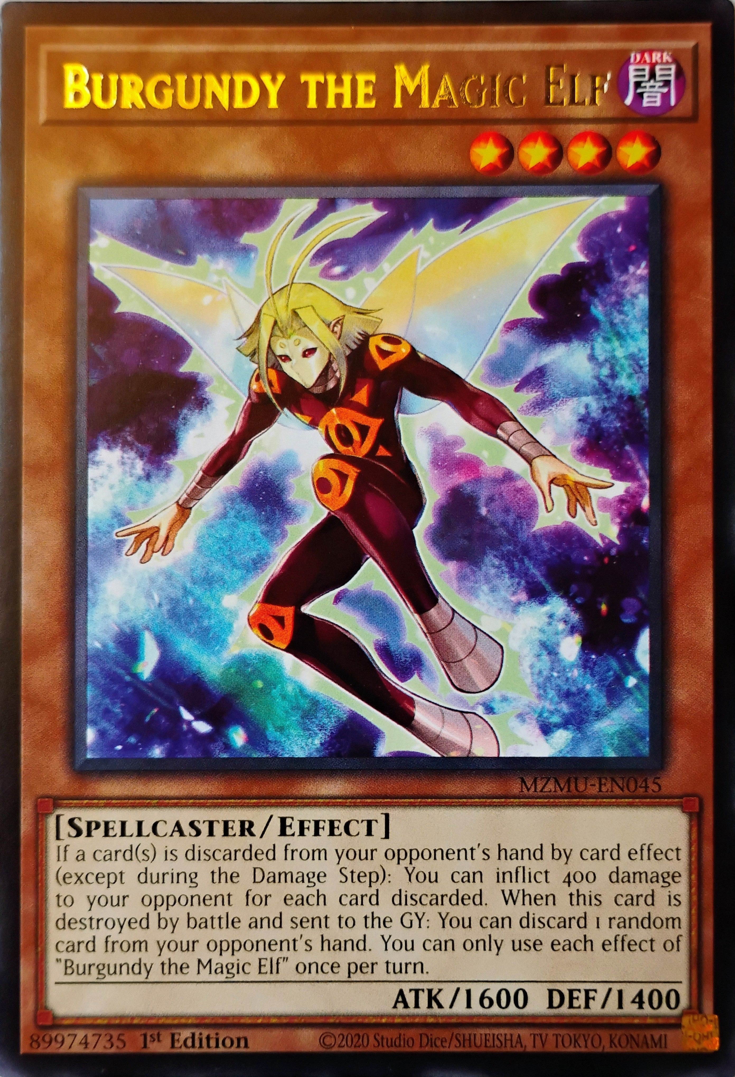 Yugioh! Burgundy The Magic Elf Mzmu-en045 Rara