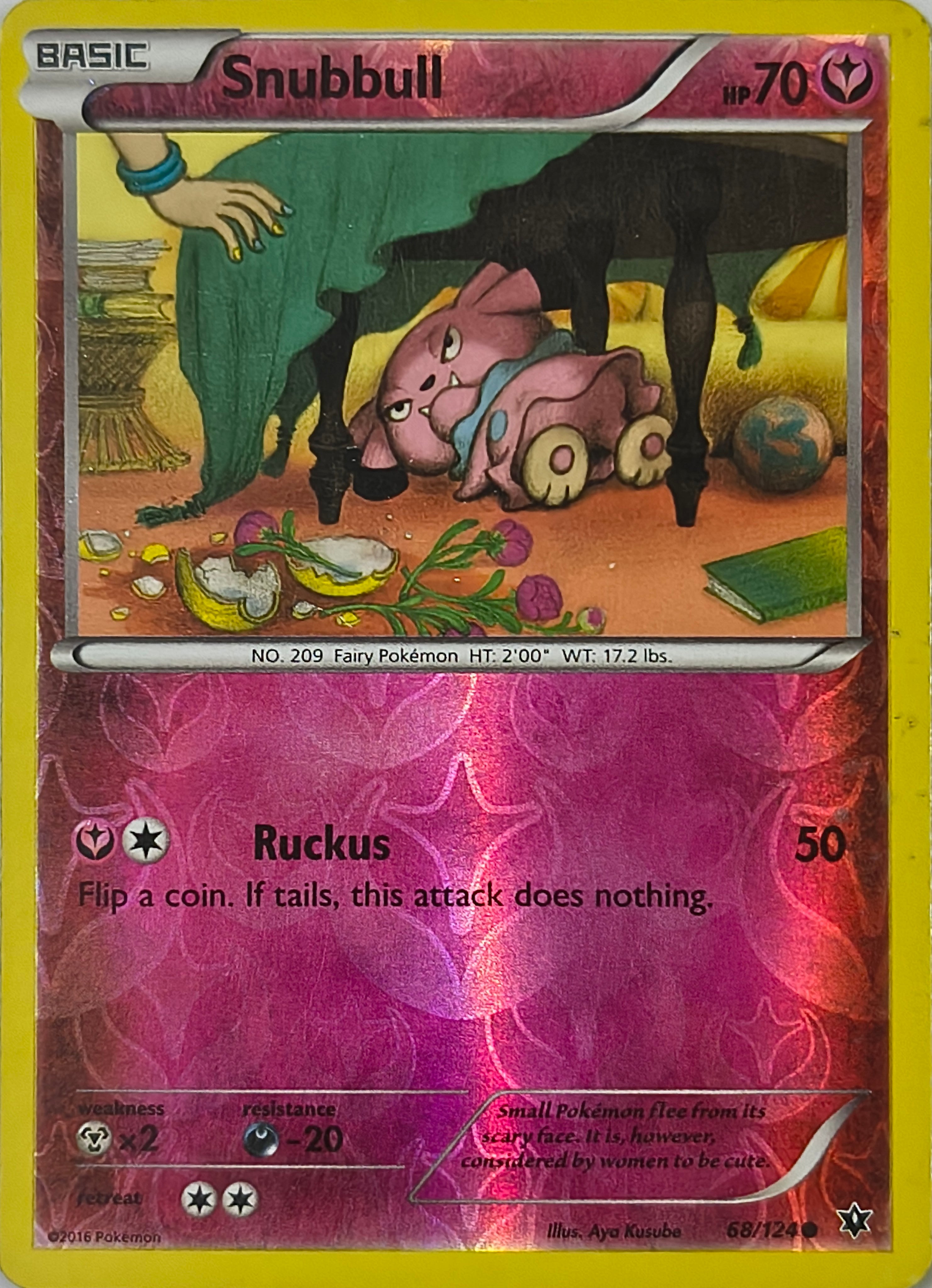Pokémon tcg Snubbull 68/124 Reverse