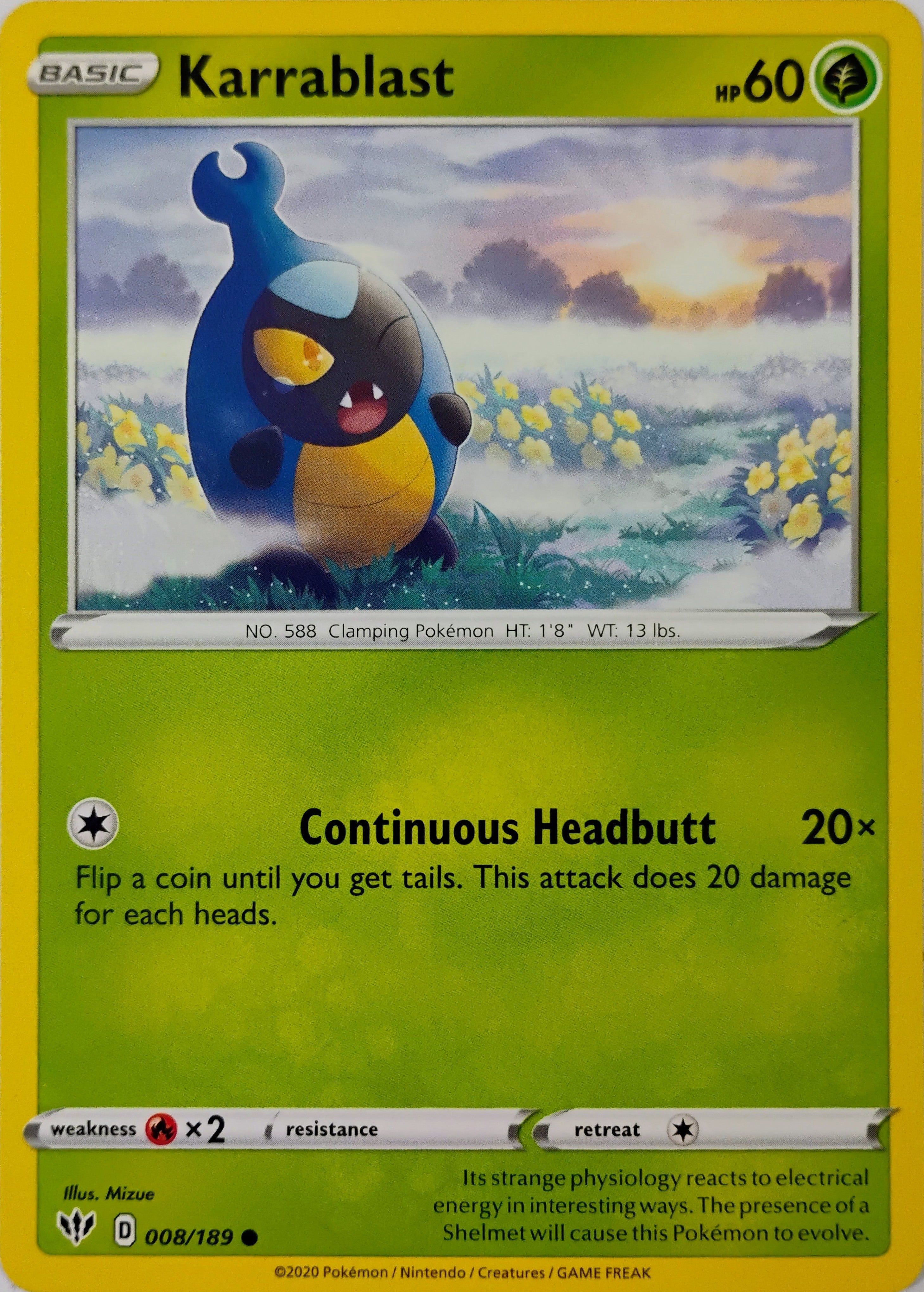 Pokémon tcg Karrablast 008/189