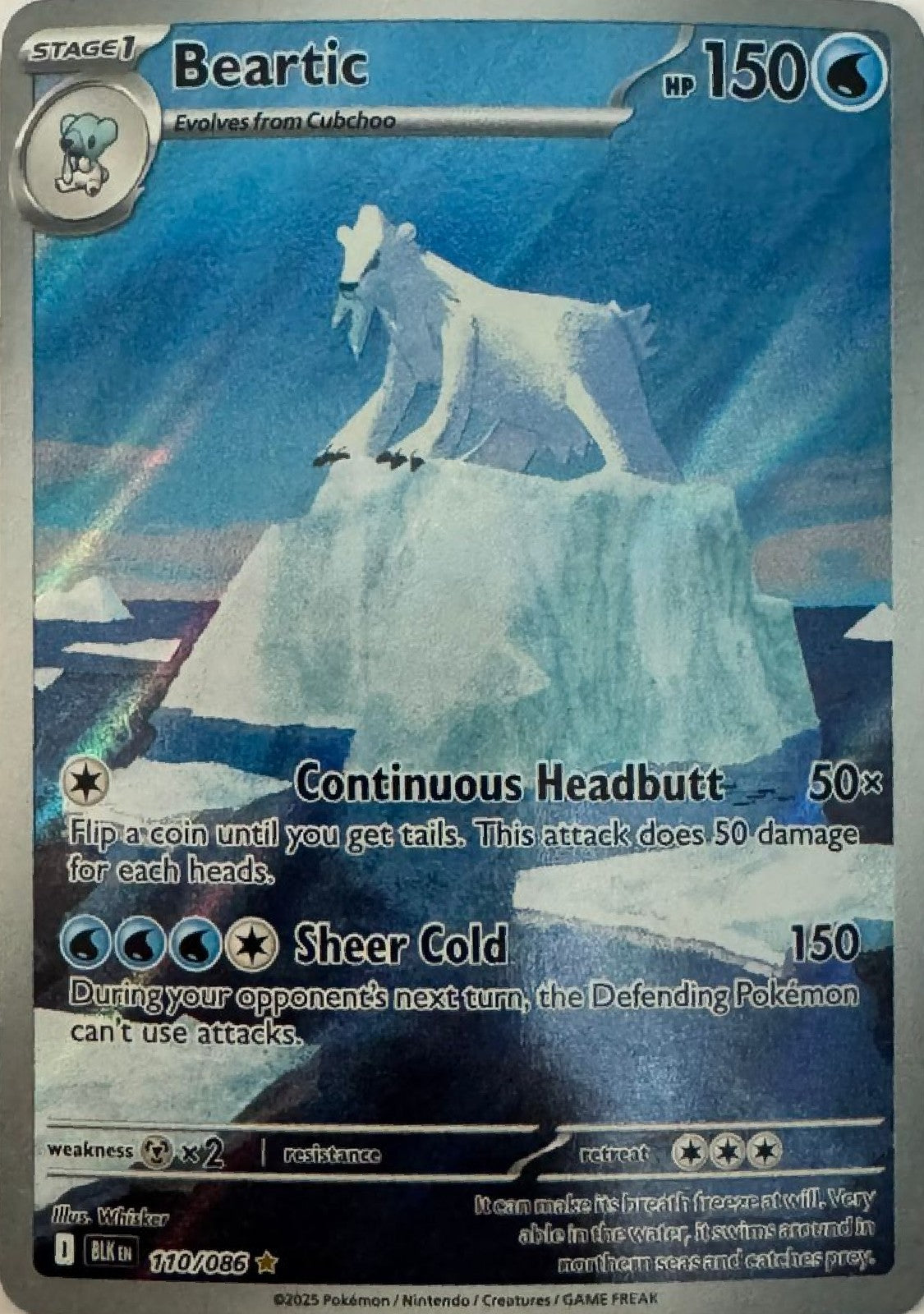 Pokemon tcg Beartic 110/086