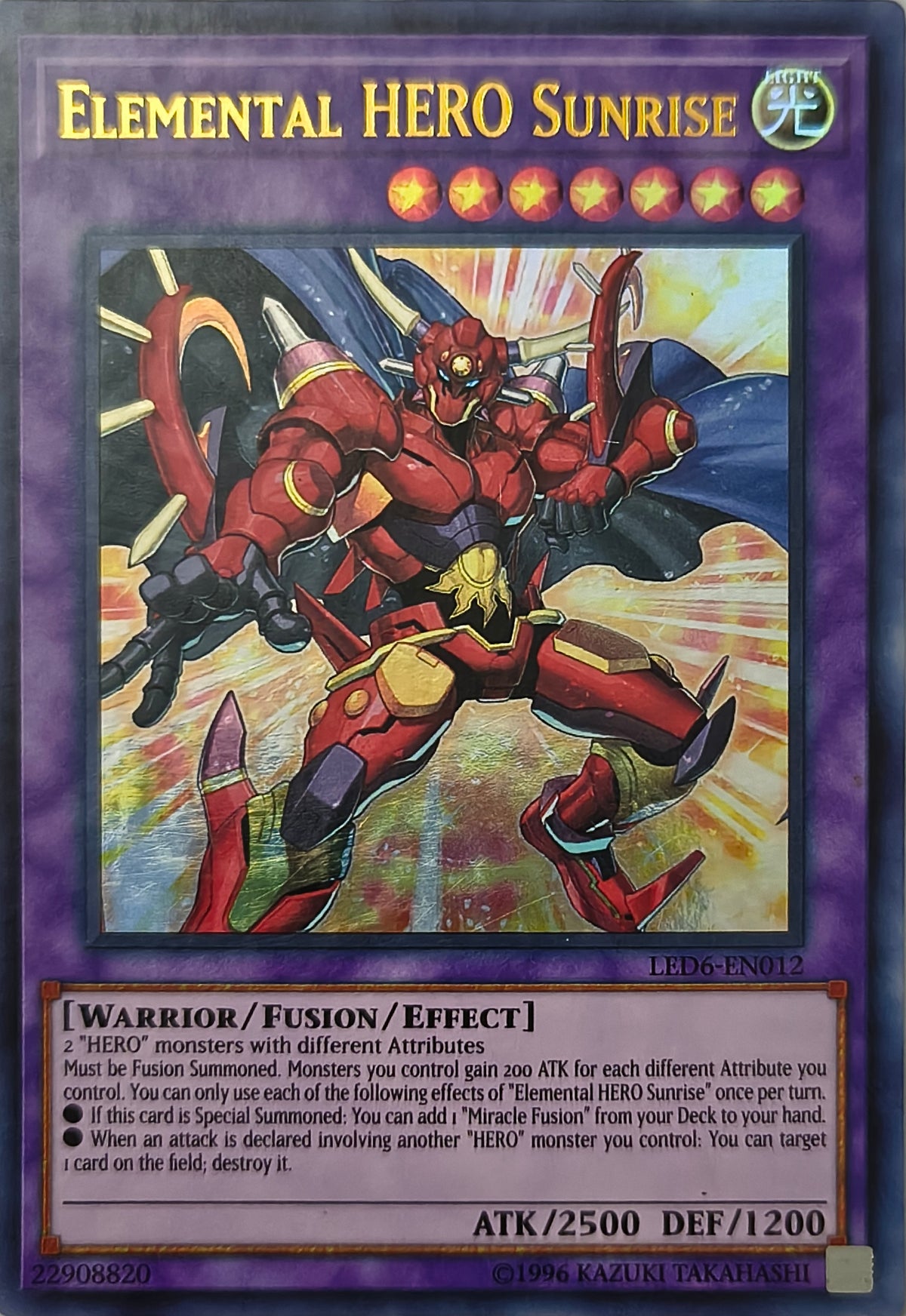 Yugioh! Elemental Hero Sunrise Led6-En012 Ultra Rare