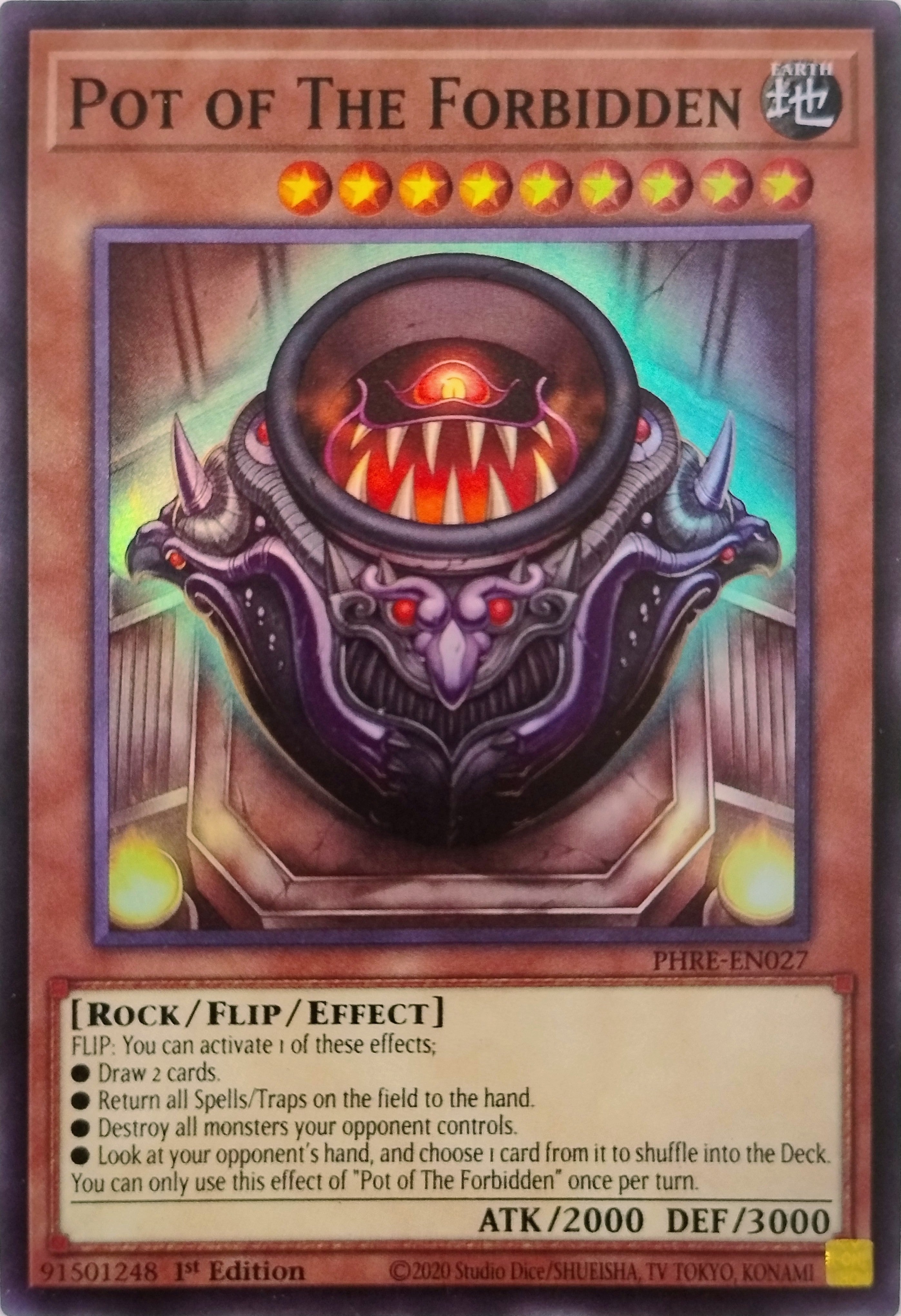 Yugioh! Pot Of The Forbidden Phre-en027 1st Edition Super Rara