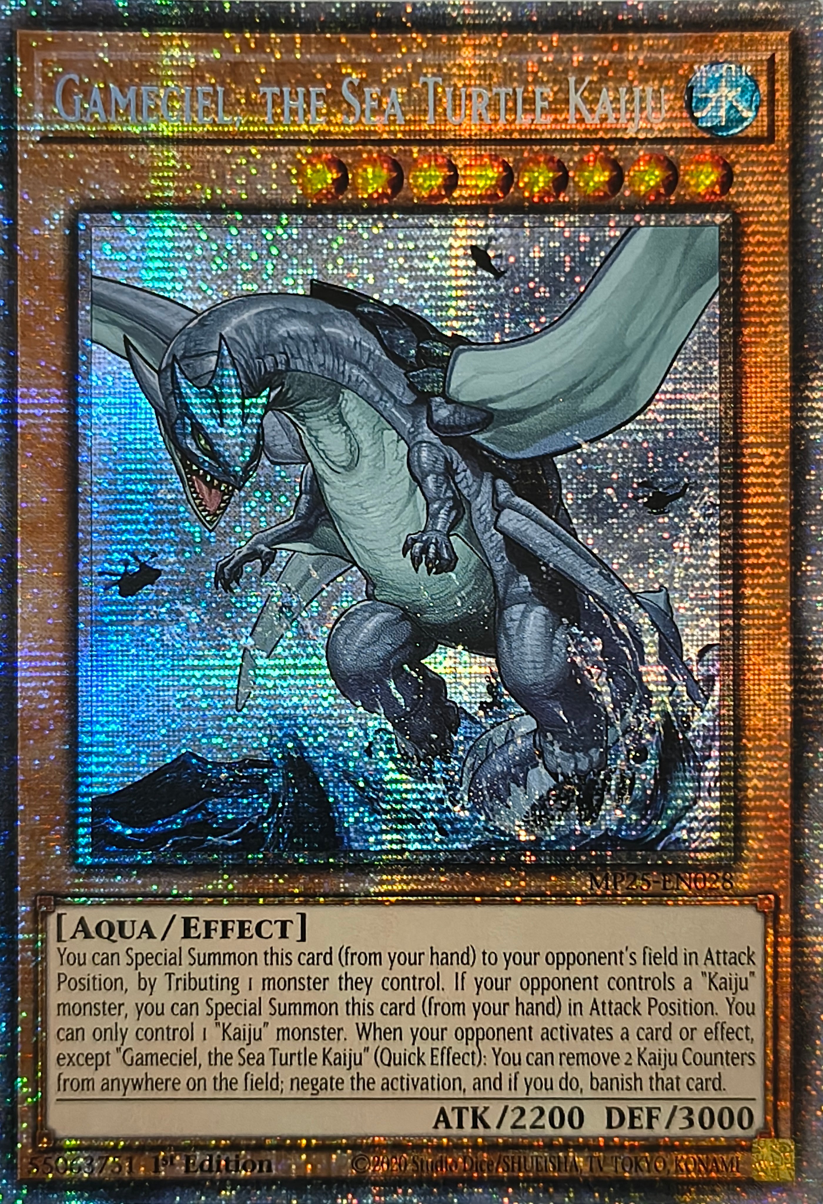 Yugioh! Gameciel, The Sea Turtle Kaiju Mp25-en028 1st Edition Starlight