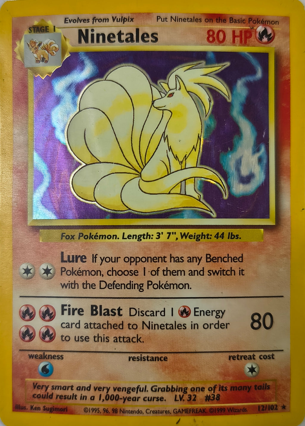 Pokémon tcg Ninetales 12/102 Holo (DMG)