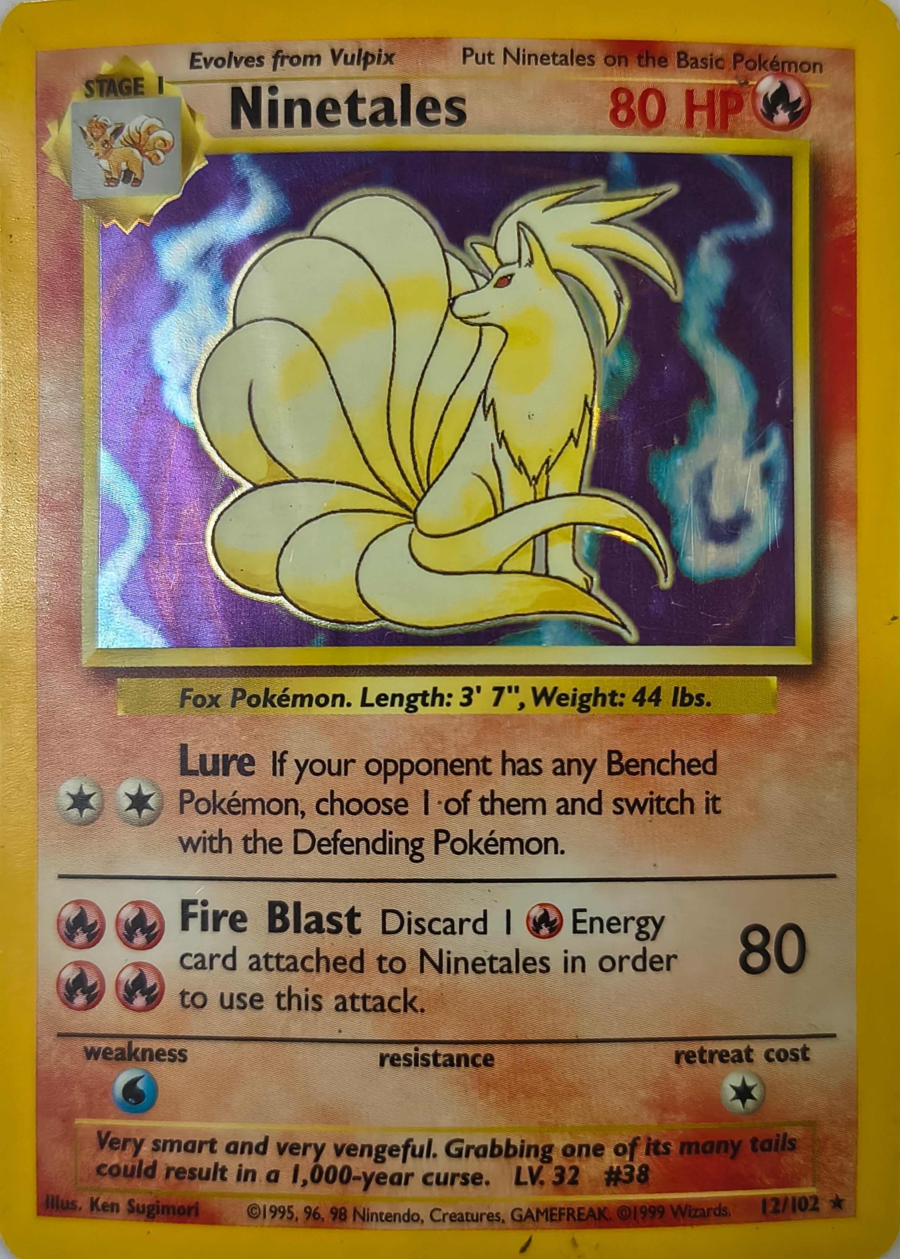 Pokémon tcg Ninetales 12/102 Holo (DMG)