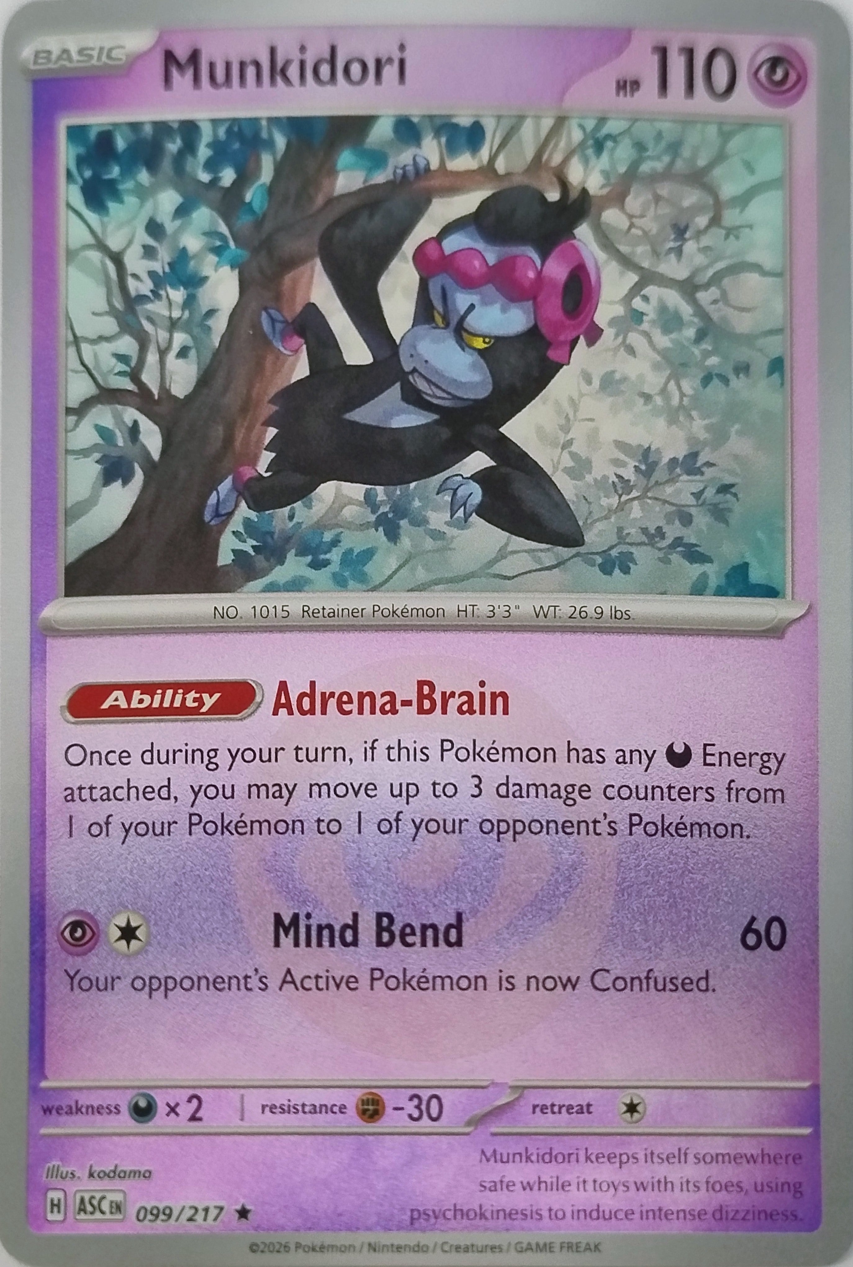 Pokemon Tcg Munkidori 099/217 (Energy Symbol)