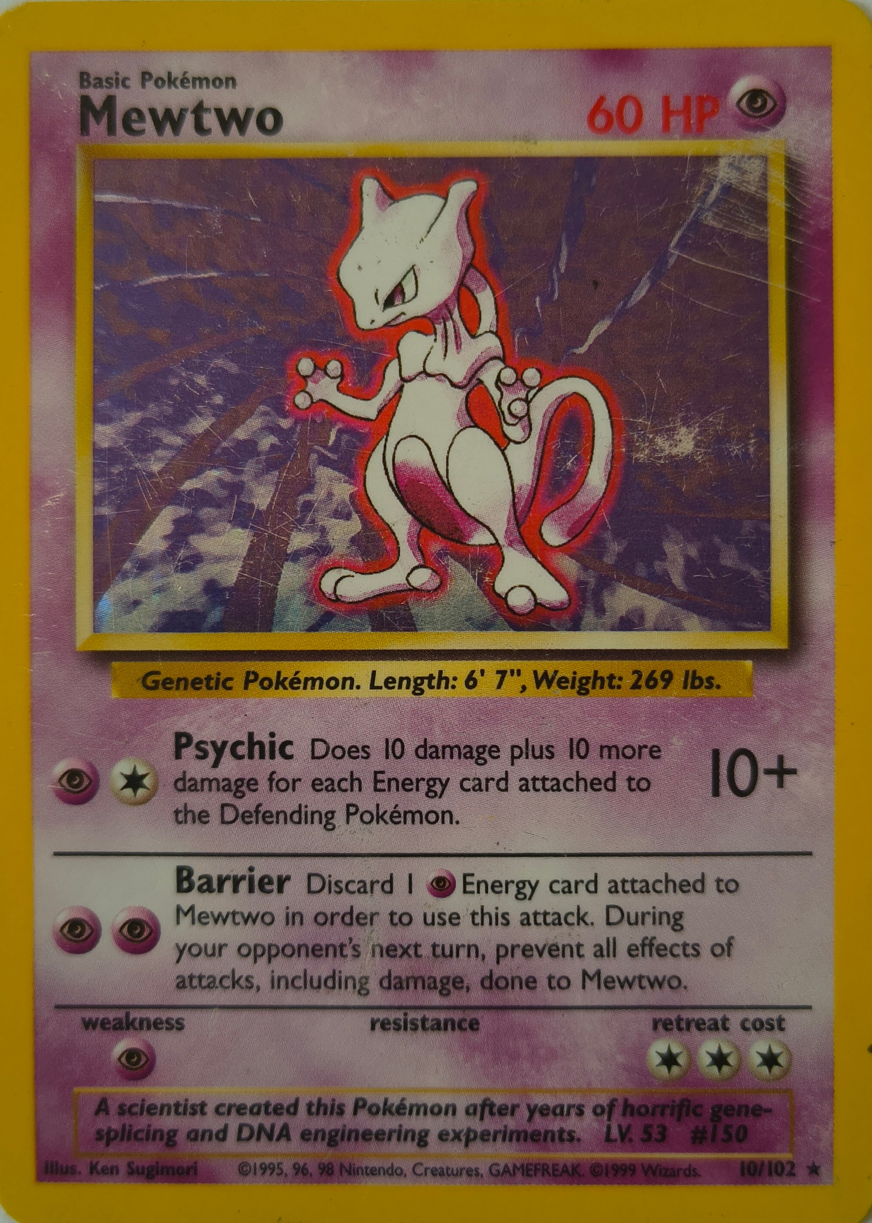 Pokémon tcg Mewtwo 10/102 Holo (DMG)
