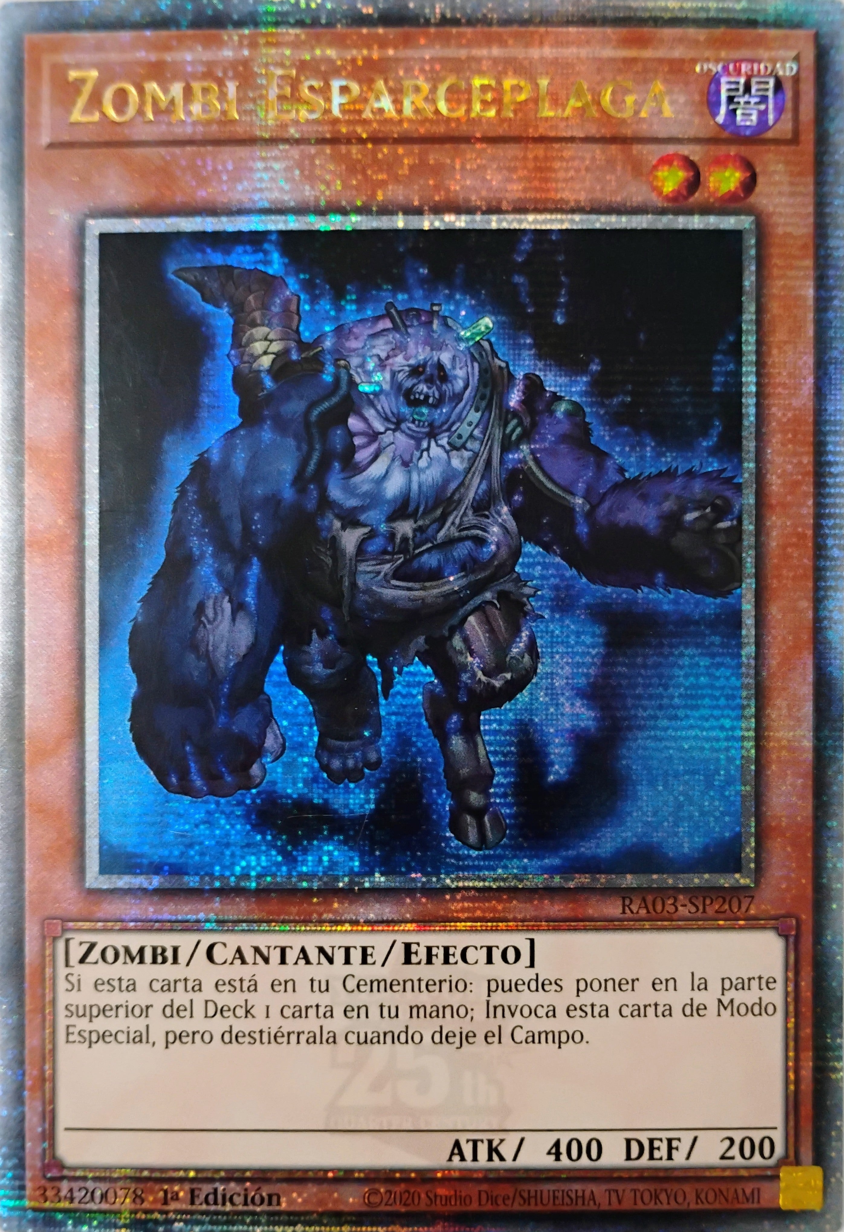 Yugioh! Zombi Esparceplaga Ra03-sp207 Quarter Century