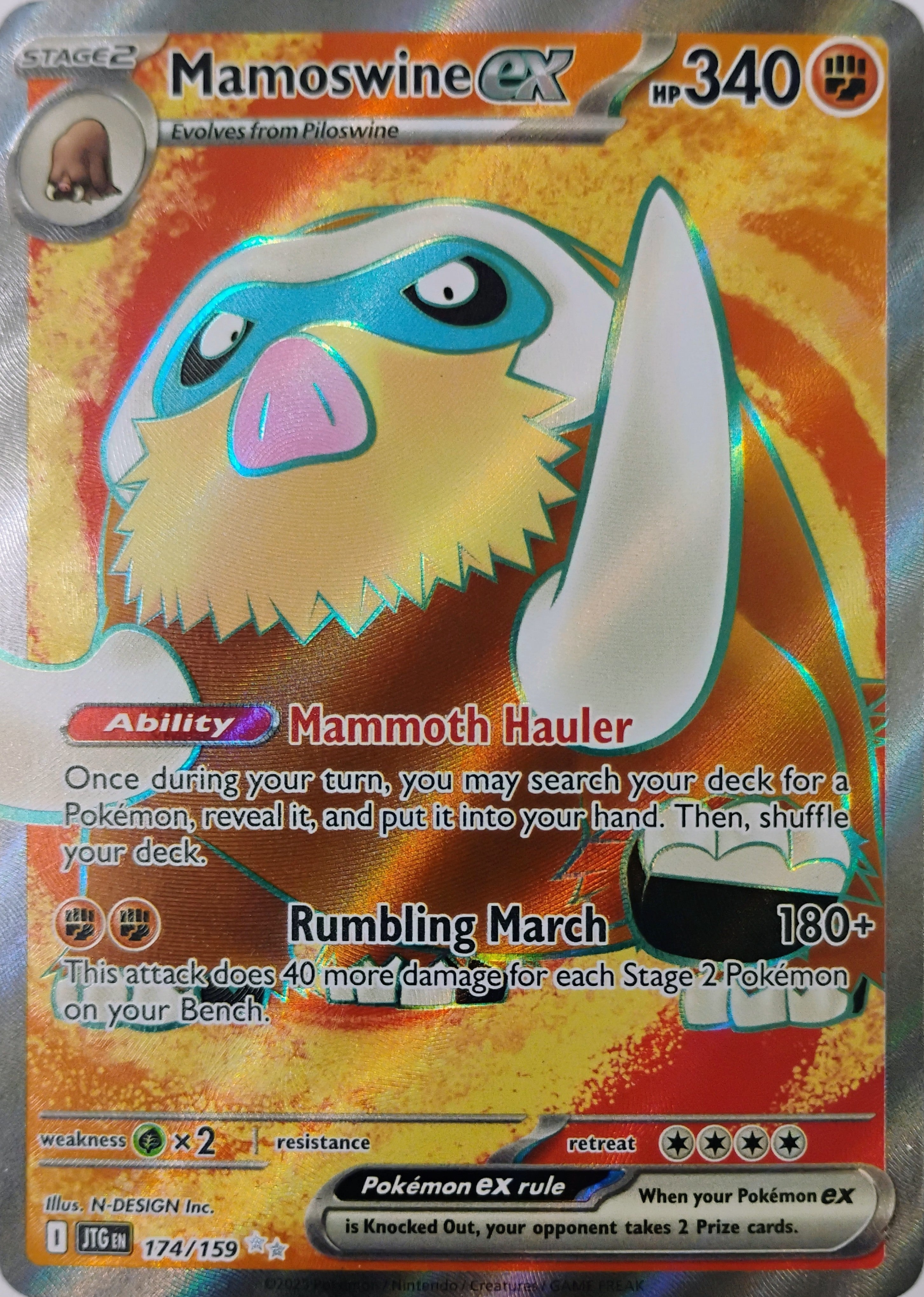 Pokémon tcg Mamoswine Ex 174/159