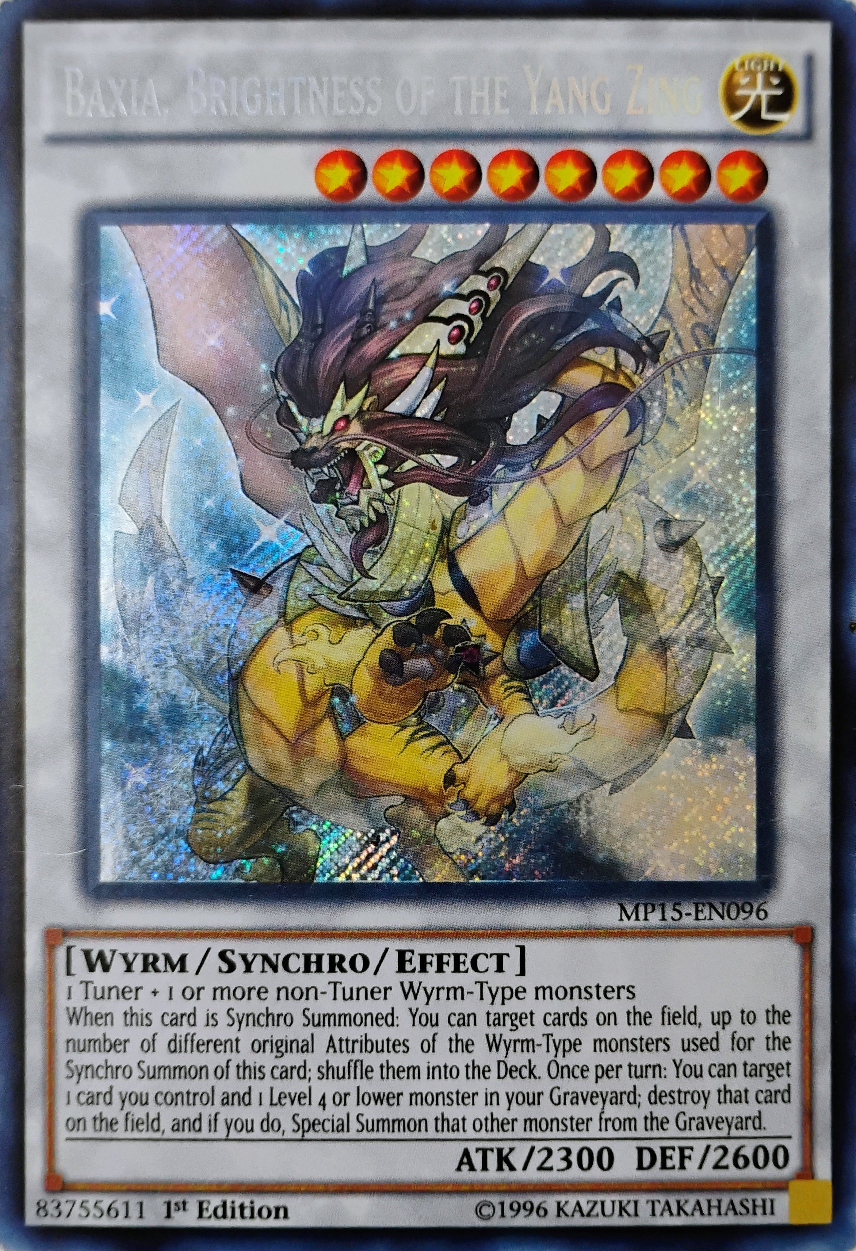 Yugioh! Baxia, Brightness Of The Yang Zing Mp25-en096 1st edition Secreta