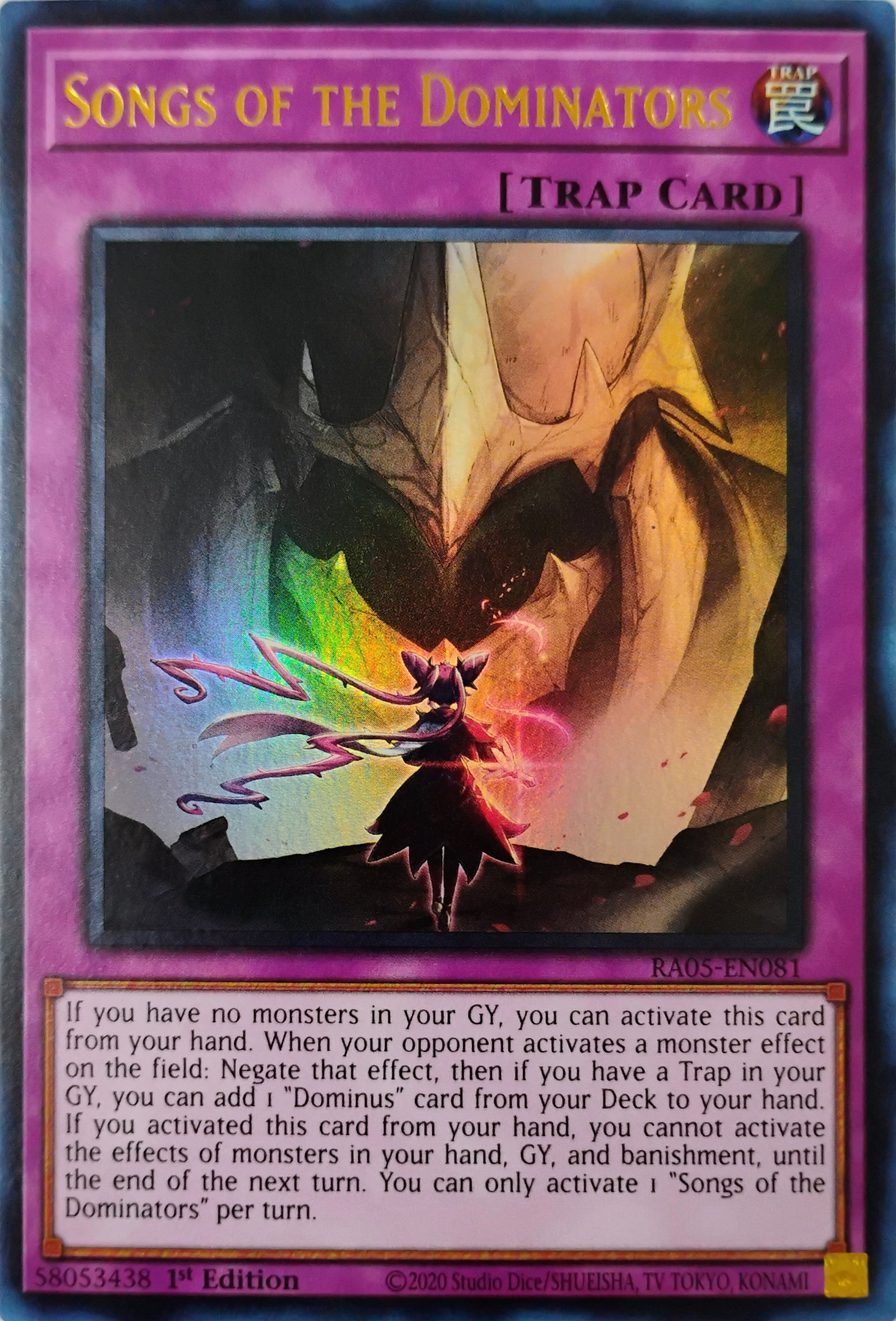 Yugioh! Songs Of The Dominators Ra05-en081 1st edition Ultra Rare