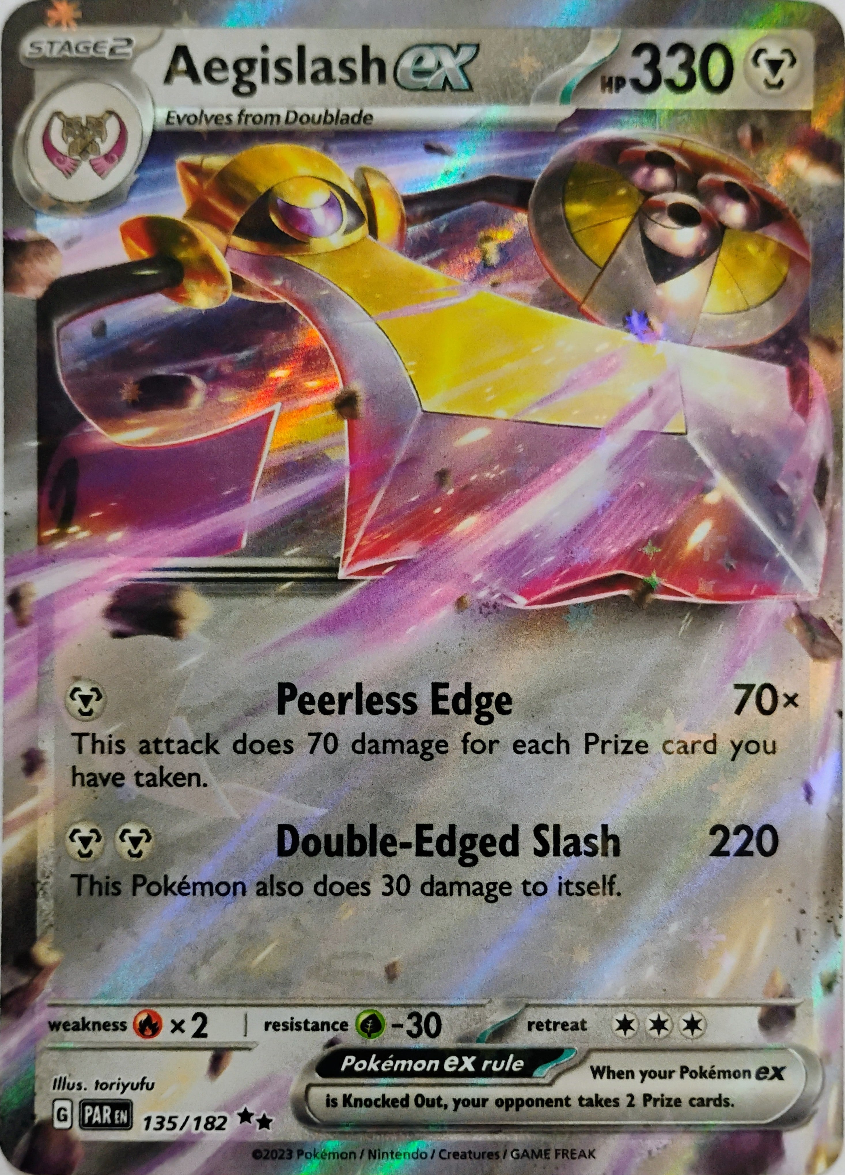 Pokémon tcg Aegislash Ex 135/182