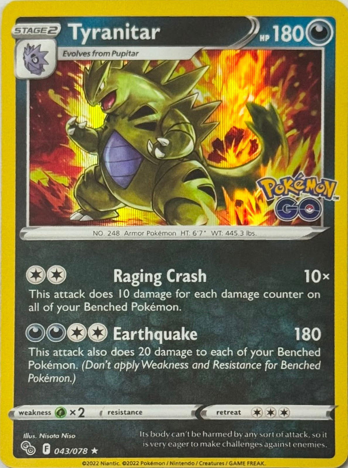 Pokémon Tcg Tyranitar 043/078 Holo (Pokémon Go)