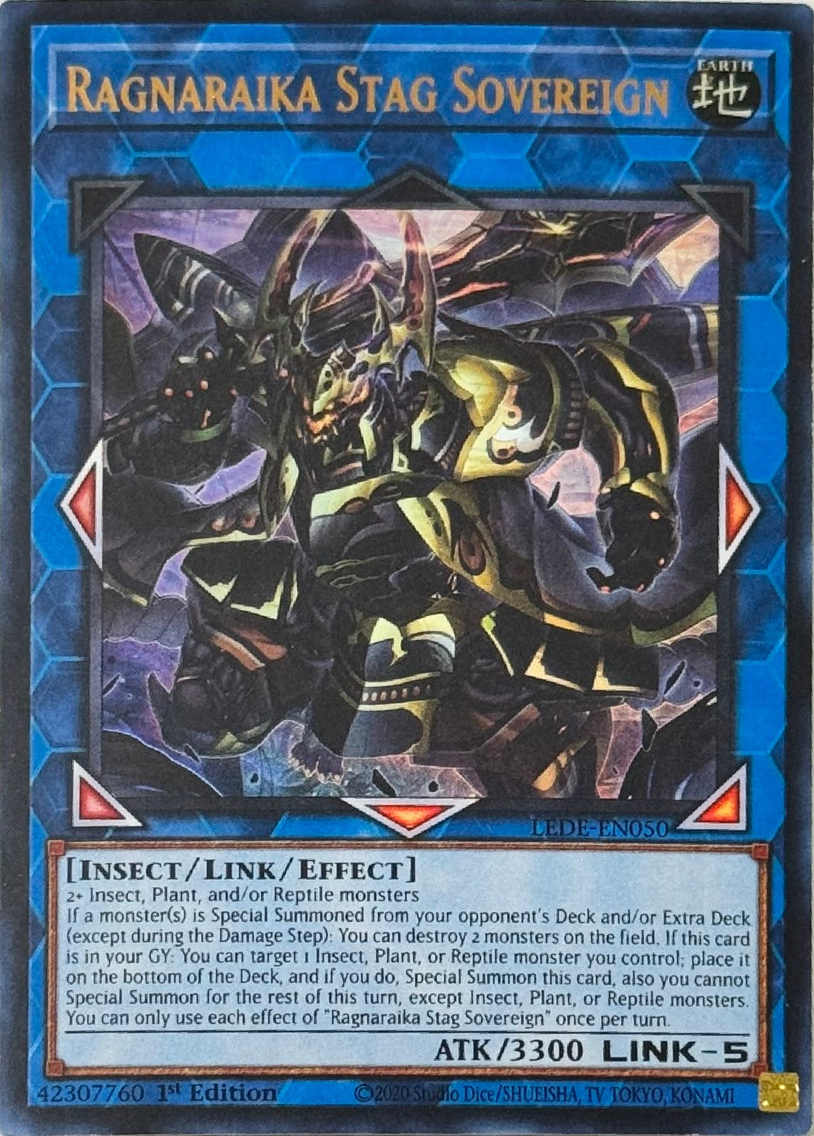Yugioh! Ragnaraika Stag Sovereign LEDE-EN050 1st Edition Ultra
