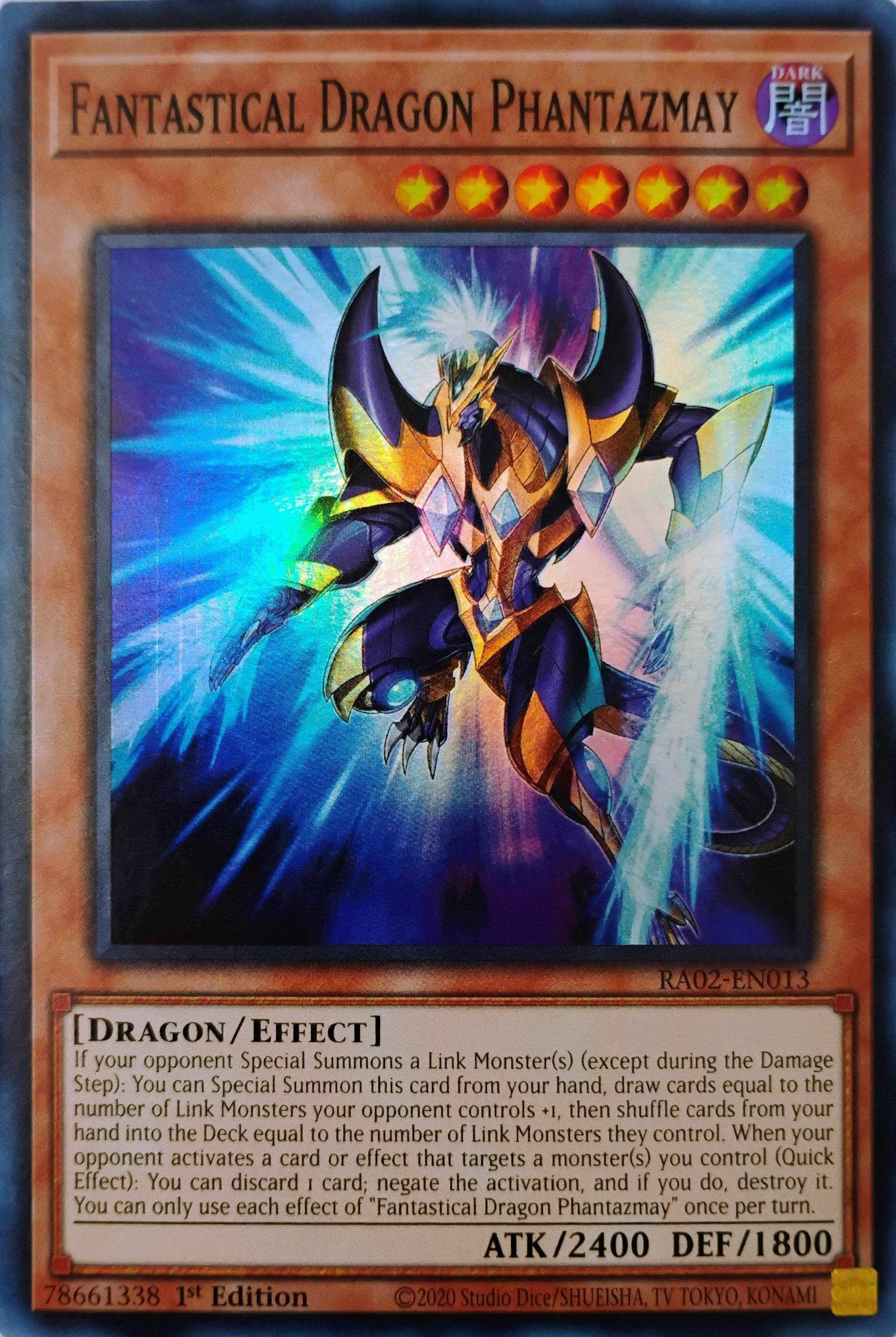 Yugioh! Fantastical Dragon Phantazmay Ra02-en013 1st edition Super Rare